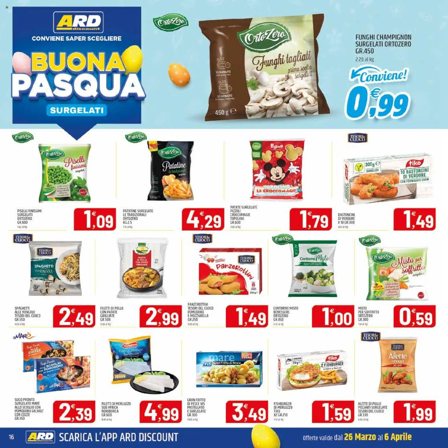 Volantino ARD Discount del 26.03.2026 | Pagina: 16 | Prodotti: Patatine, Patate, Formaggio, Forno