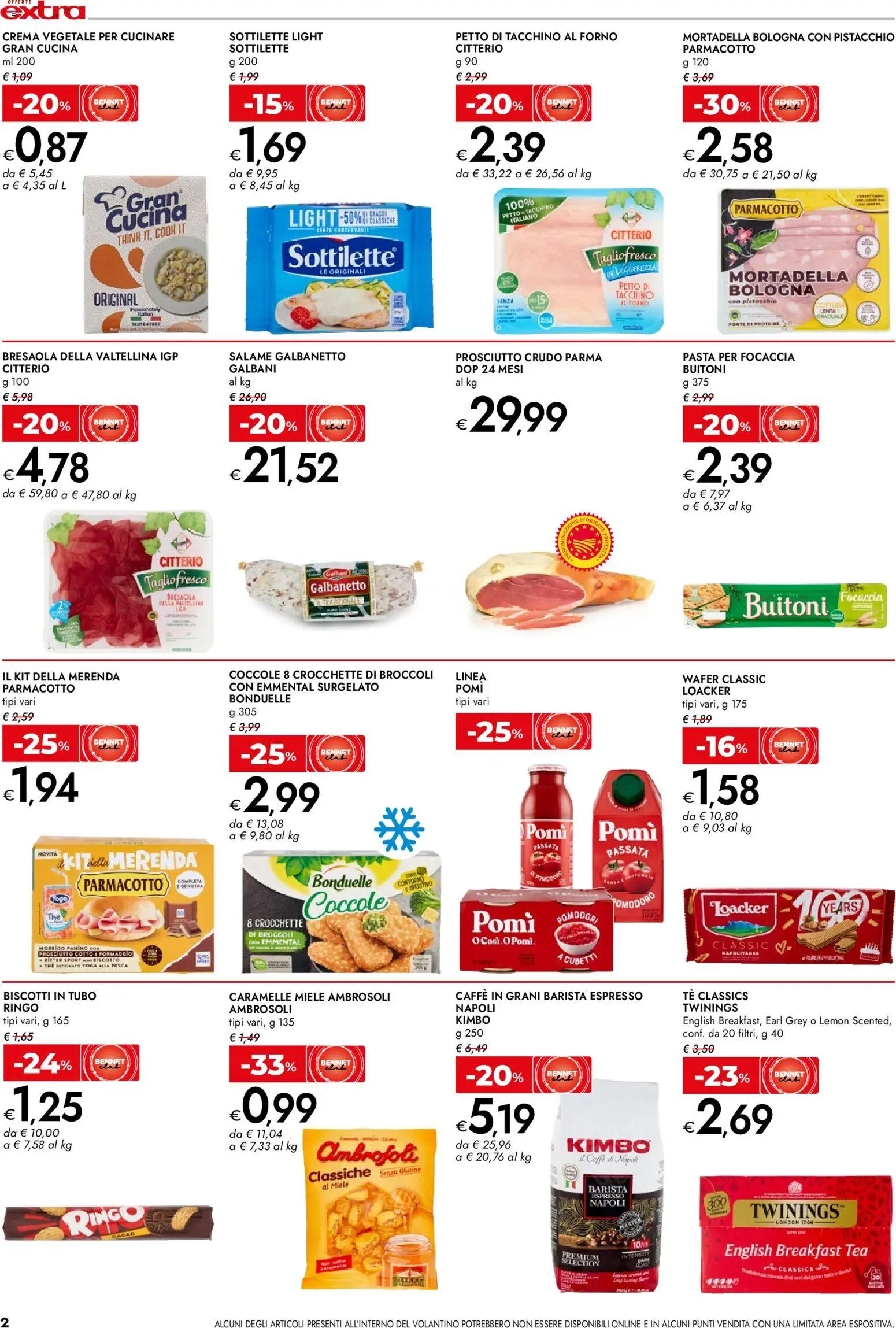 Volantino bennet del 23.10.2025 | Pagina: 2 | Prodotti: Salame, Tè, Caffè in grani, Aperitivo