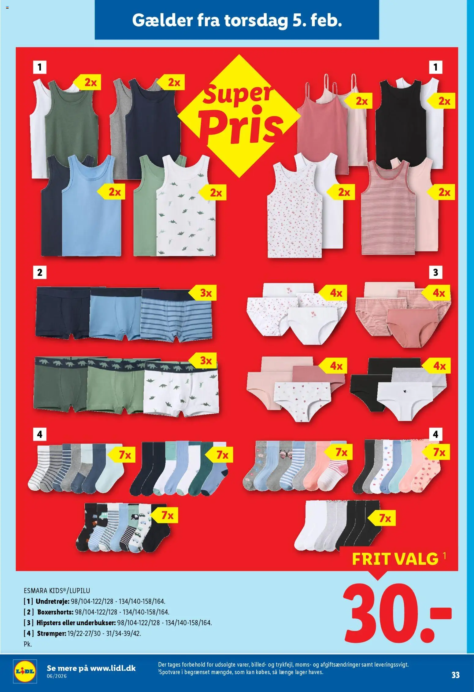 Lidl tilbudsavis – gyldig fra 01.02.2026 | Side: 12 | Produkter: Søm, Underbukser, Strømper