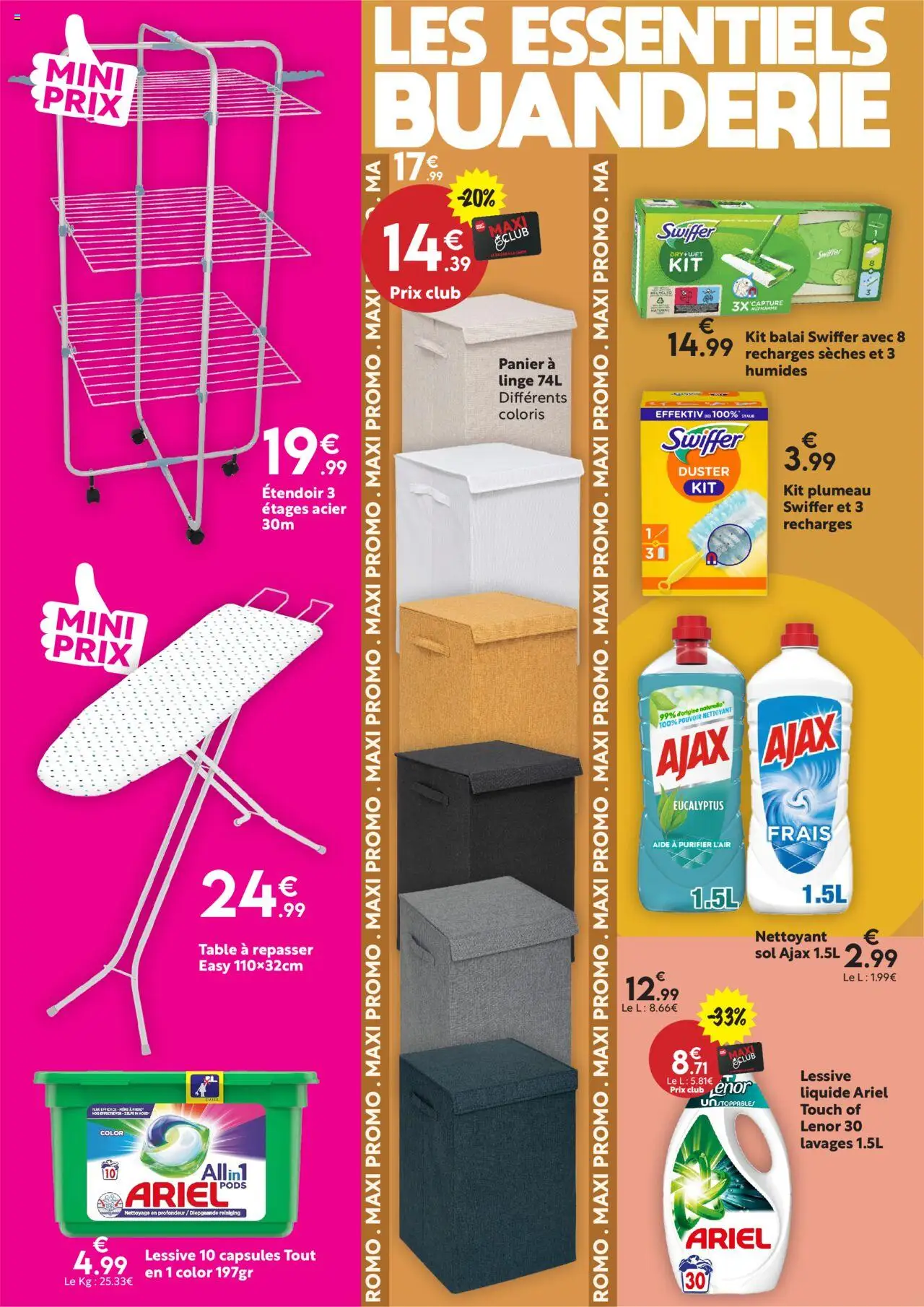  | Page: 5 | Produits: Table à repasser, Lenor, Balai, Table
