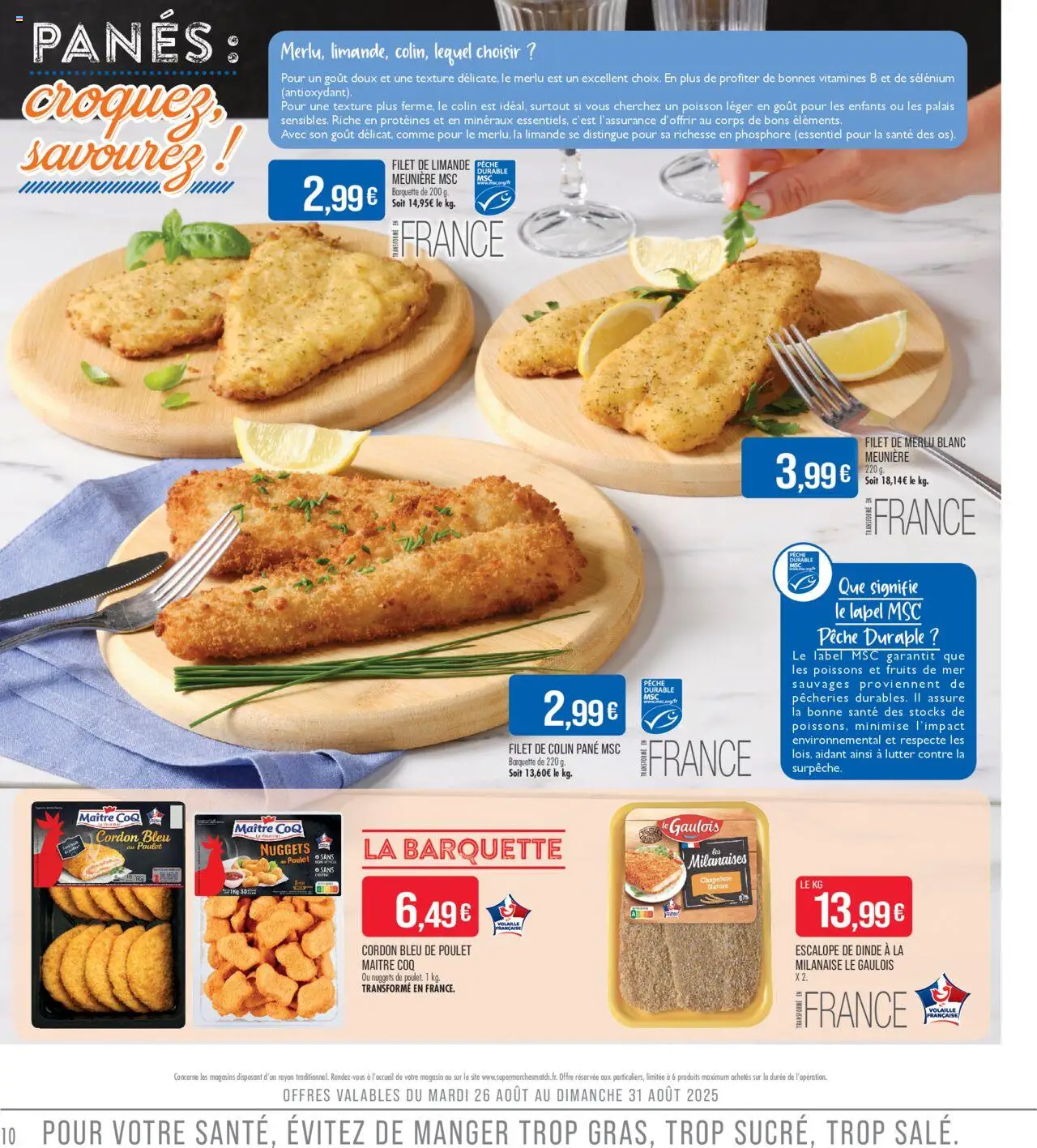  | Page: 10 | Produits: Fruits de mer, Volaille, Poisson, Cordon bleu