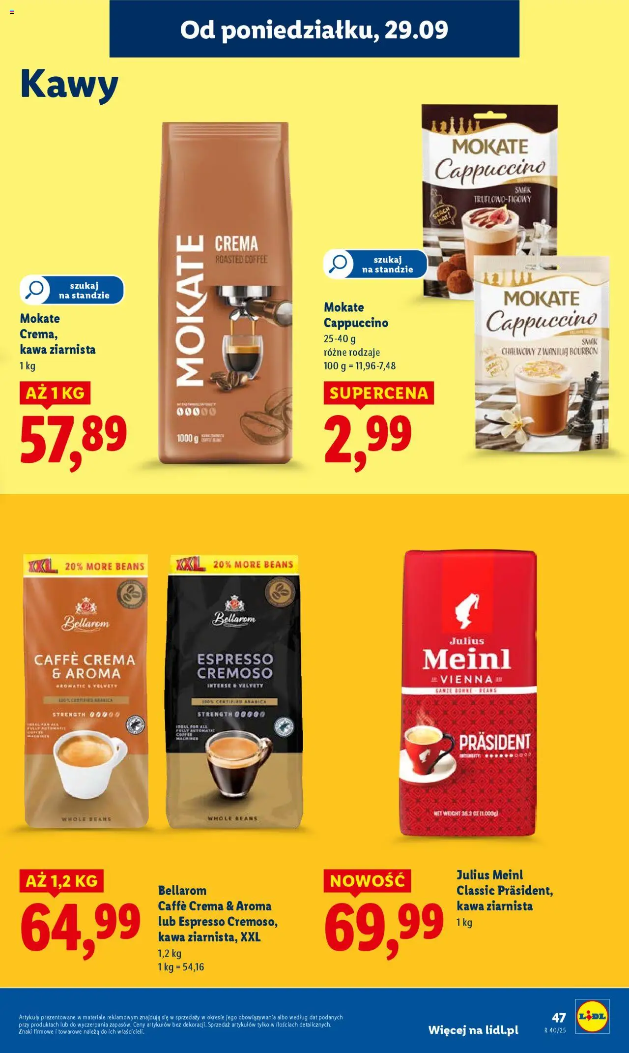 Lidl Gazetka od 29.09.2025 | Strona: 51 | Produkty: Bourbon, Kawa ziarnista, Cappuccino, Kawa