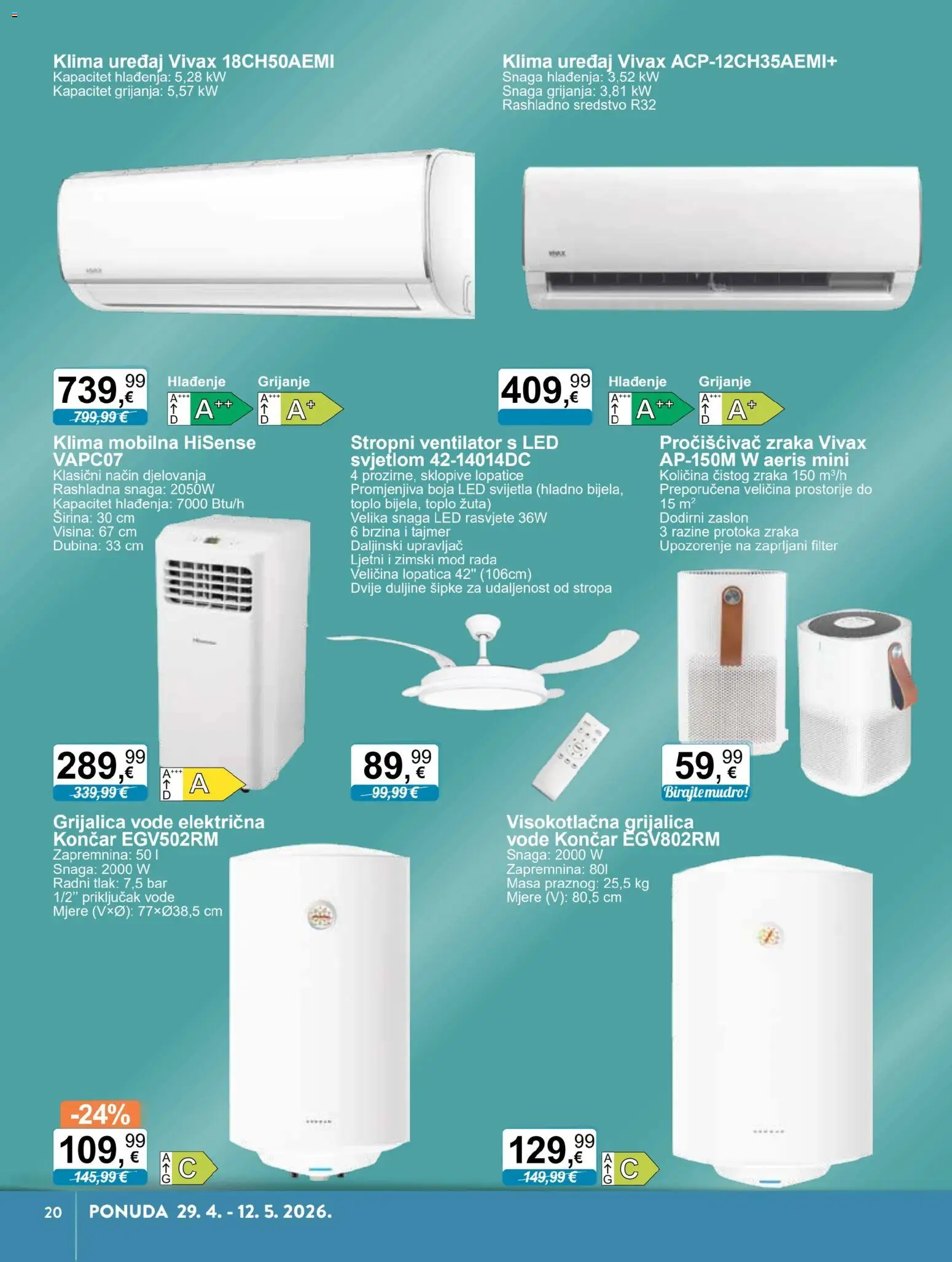 KTC katalog | vrijedi od 29.04.2026 | Stranica: 17 | Proizvodi: Ventilator, Pročišćivač zraka, Klima uređaj, Lopatica