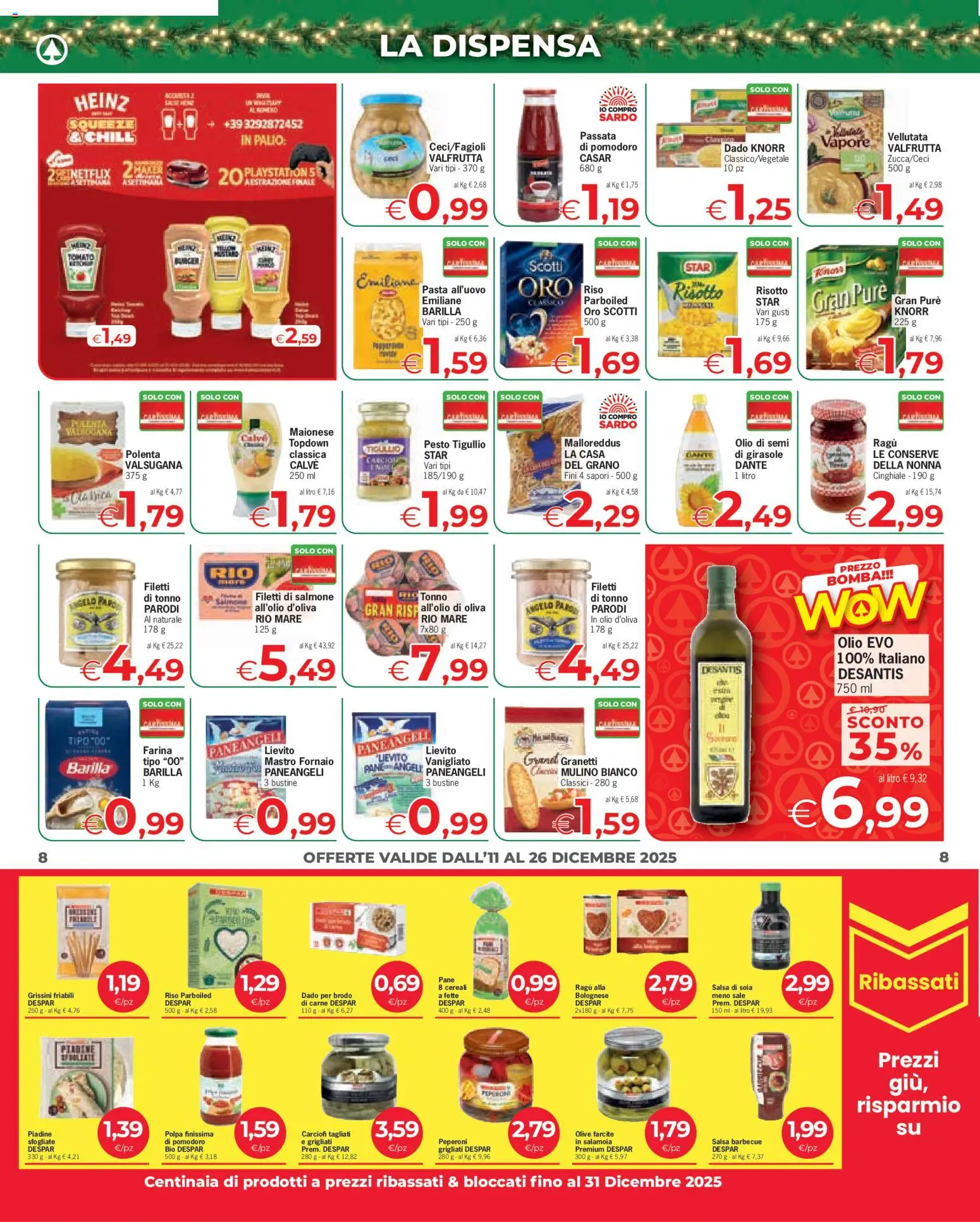 Volantino Despar del 11.12.2025 | Pagina: 8 | Prodotti: Salmone, Pomodoro, Olive, Carciofi