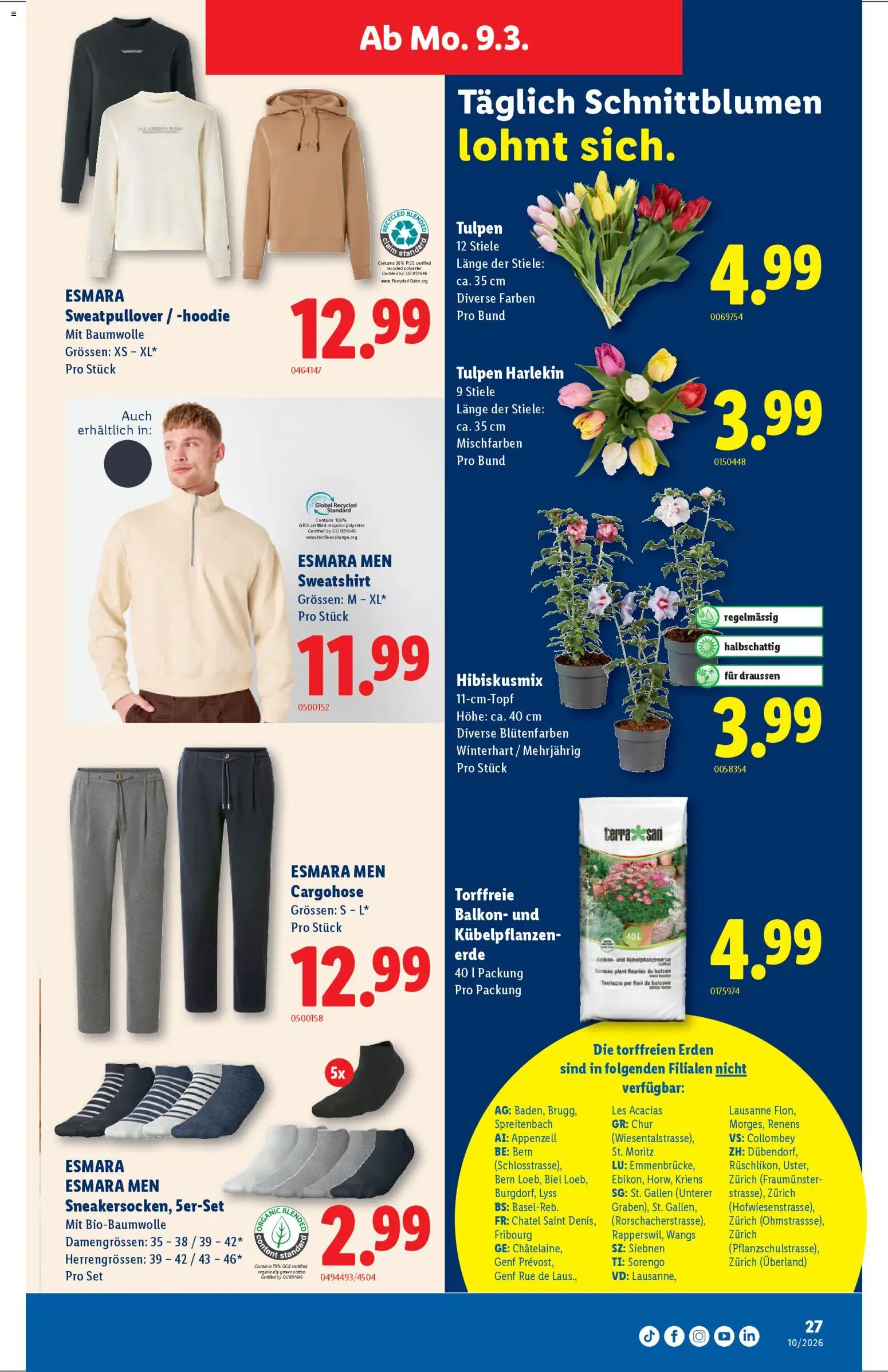 Lidl Aktionen – gültig ab 05.03.2026 | Seite: 29 | Produkte: Hoodie, Cargohose, Sweatshirt