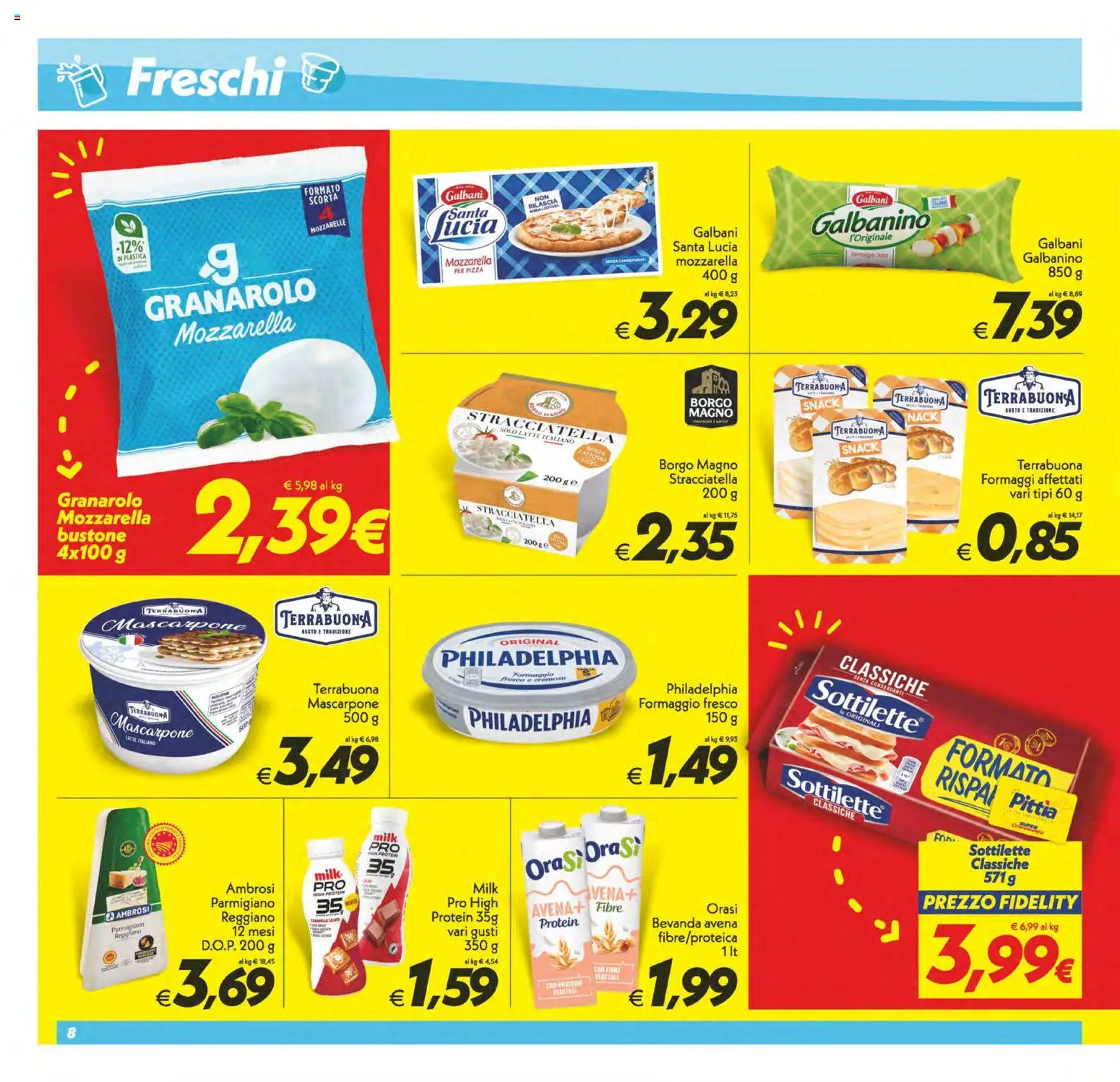 Volantino SuperConveniente del 14.11.2025 | Pagina: 8 | Prodotti: Pizza, Mozzarella, Mascarpone, Parmigiano