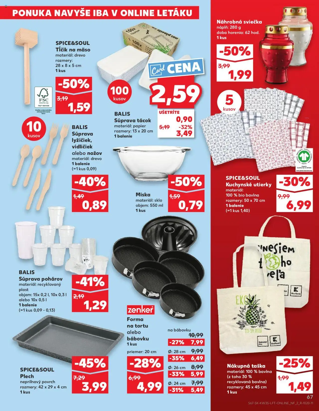 Kaufland SK akciós ujság - amely érvényes a következő dátumtól: 28.08.2025 | Oldal: 67 | Termékek: Táska