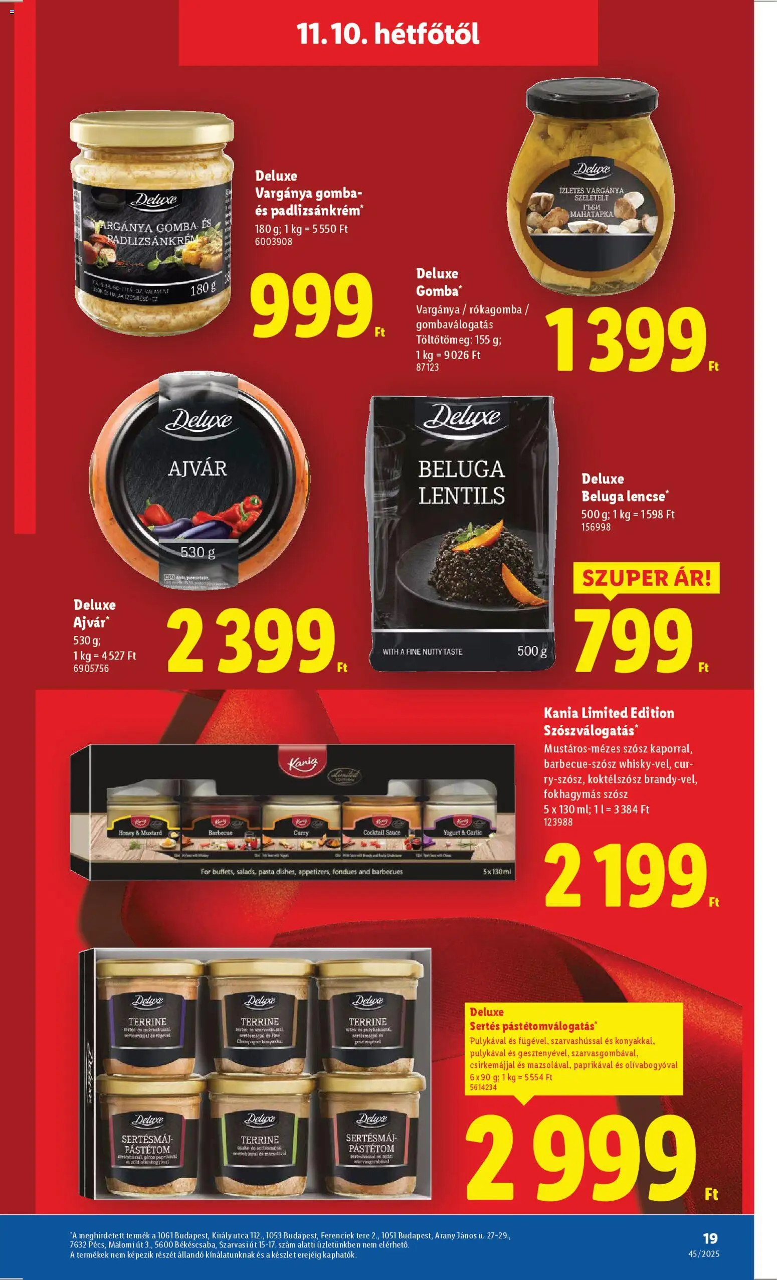 Lidl akciós ujság - amely érvényes a következő dátumtól: 06.11.2025 | Oldal: 19 | Termékek: Sertésmáj, Gomba, Padlizsánkrém, Pástétom