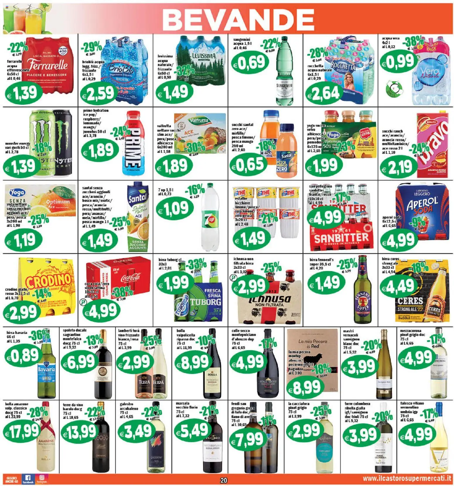 Volantino Il Castoro del 17.03.2026 | Pagina: 20 | Prodotti: Tennent's, Succo, Acqua, Arancia