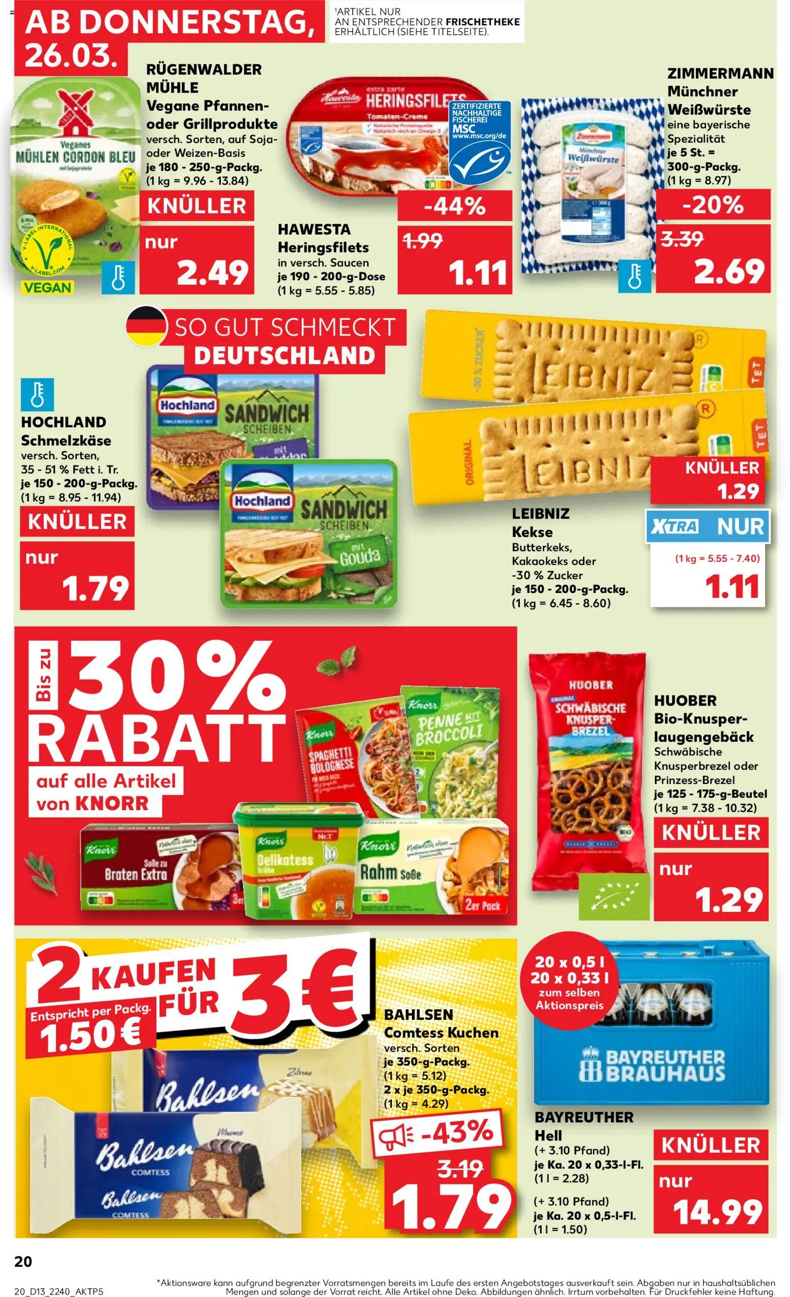Kaufland Prospekt Stuttgart	 – gültig ab 26.03.2026 | Seite: 20 | Produkte: Mühle, Knorr, Soße, Kuchen