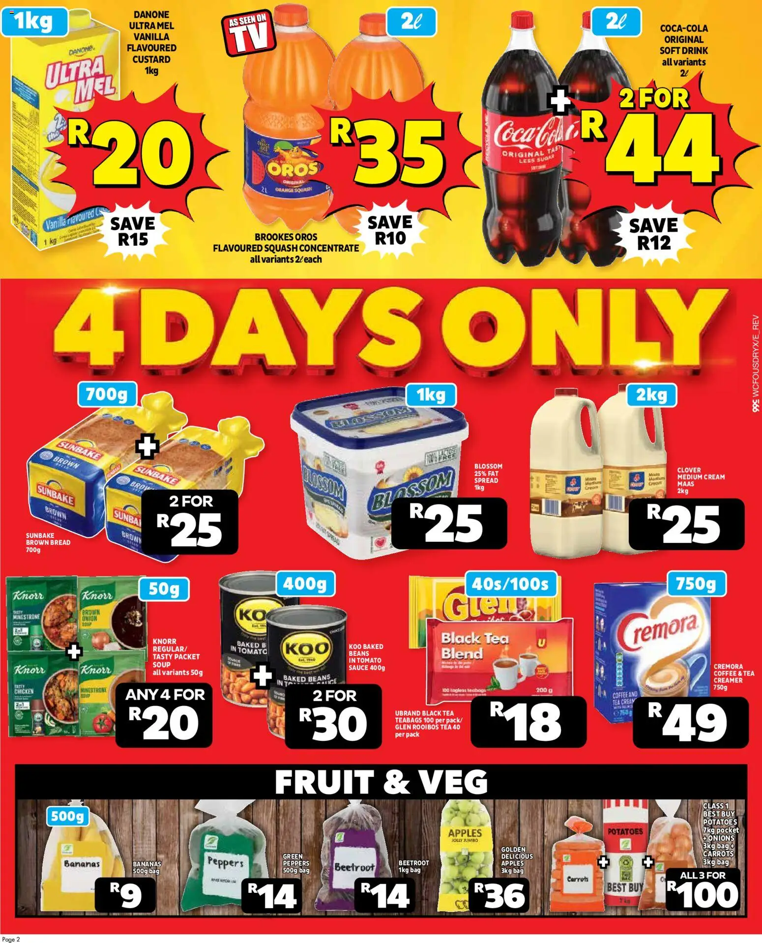 New Usave catalogue – valid from 19.03.2026 | Page: 2 | Products: Custard, Creamer, Fruit, Sauce