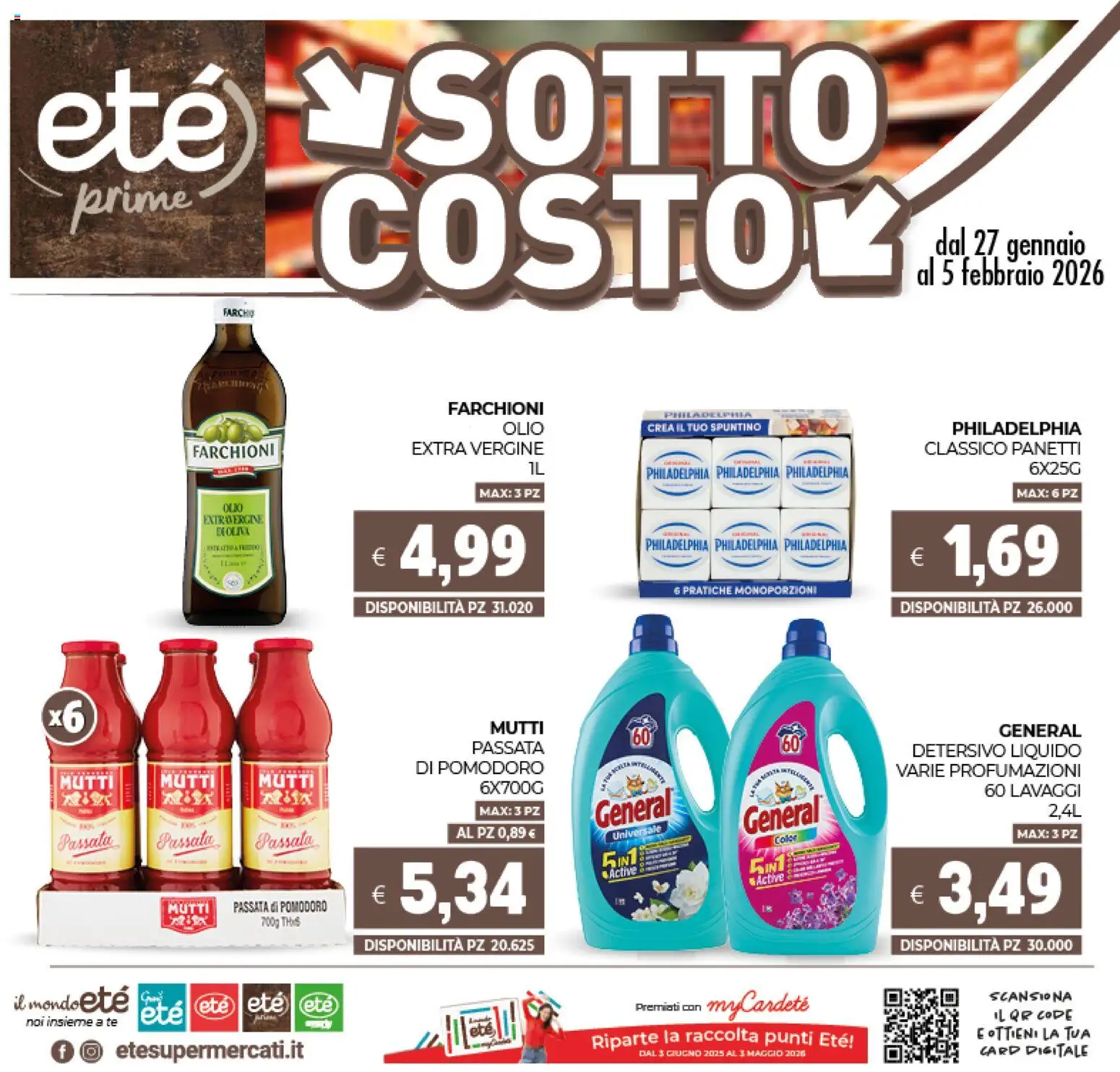 Volantino Eté del 27.01.2026 | Pagina: 1 | Prodotti: Pomodoro, Olio, Passata di pomodoro, Mutti