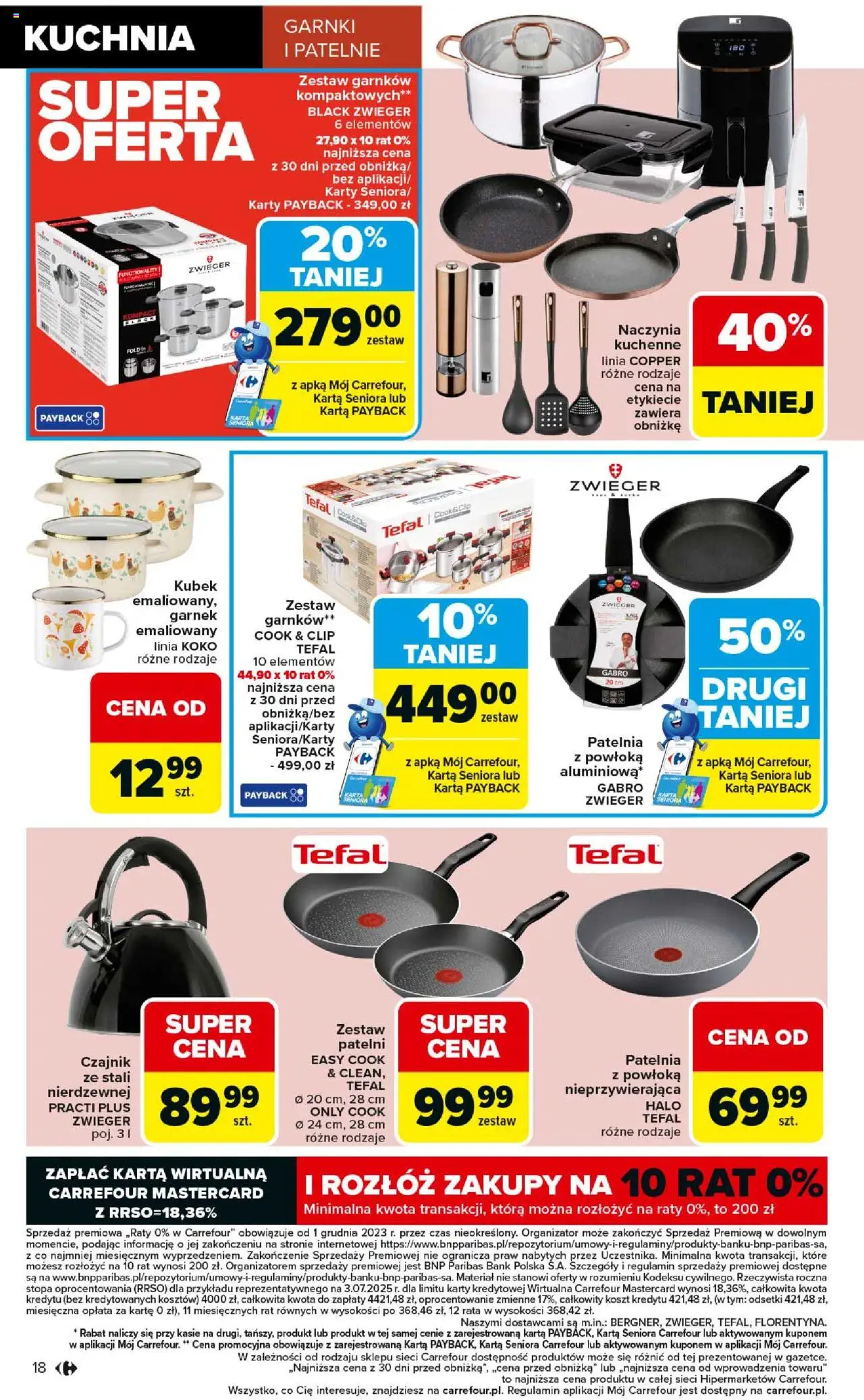 Carrefour Gazetka - Łap okazje od 11.09.2025 | Strona: 18 | Produkty: Czajnik, Garnki, Patelnia, Tefal
