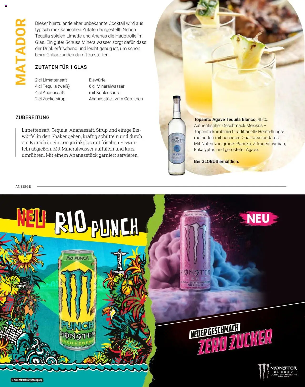 Globus - mio August 2025 - gültig ab dem 01.08.2025 | Seite: 25 | Produkte: Ananas, Mineralwasser, Monster, Eis