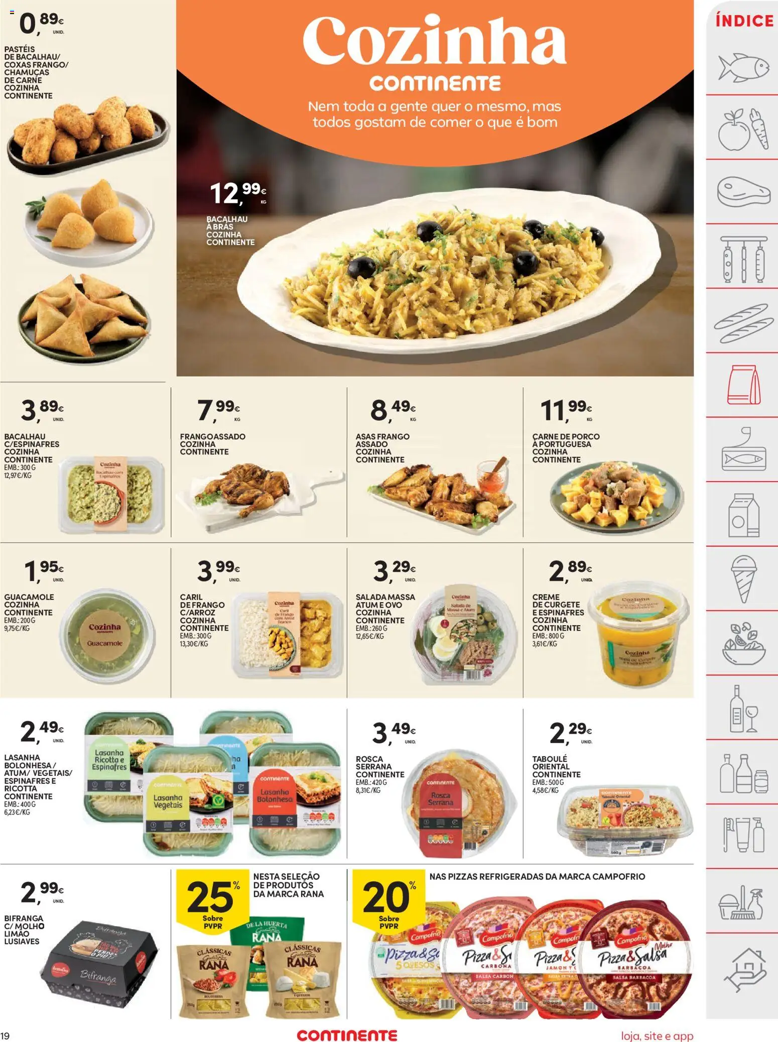 Continente folheto │ válido de 20.01.2026 | Página: 19 | Produtos: Bacalhau, Curgete, Massa, Salada