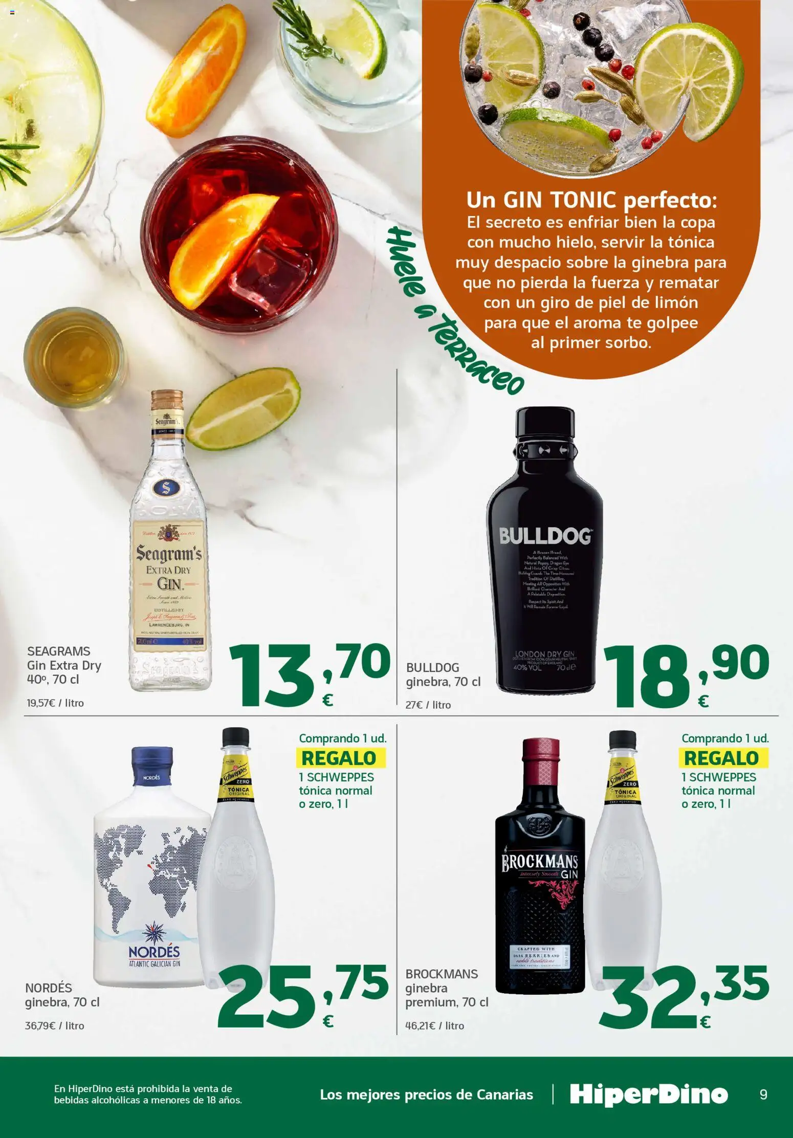 HiperDino Supermercados │ válido desde el 24.03.2026 | Página: 9 | Productos: Ginebra, Té