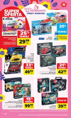 Pogląd oferty "Carrefour gazetka - Łap Wielkanocne okazje" - ważna od 16.03.2026 | Strona: 4 | Produkty: Karta, Zegarek, Jednorożec, Wyrzutnia