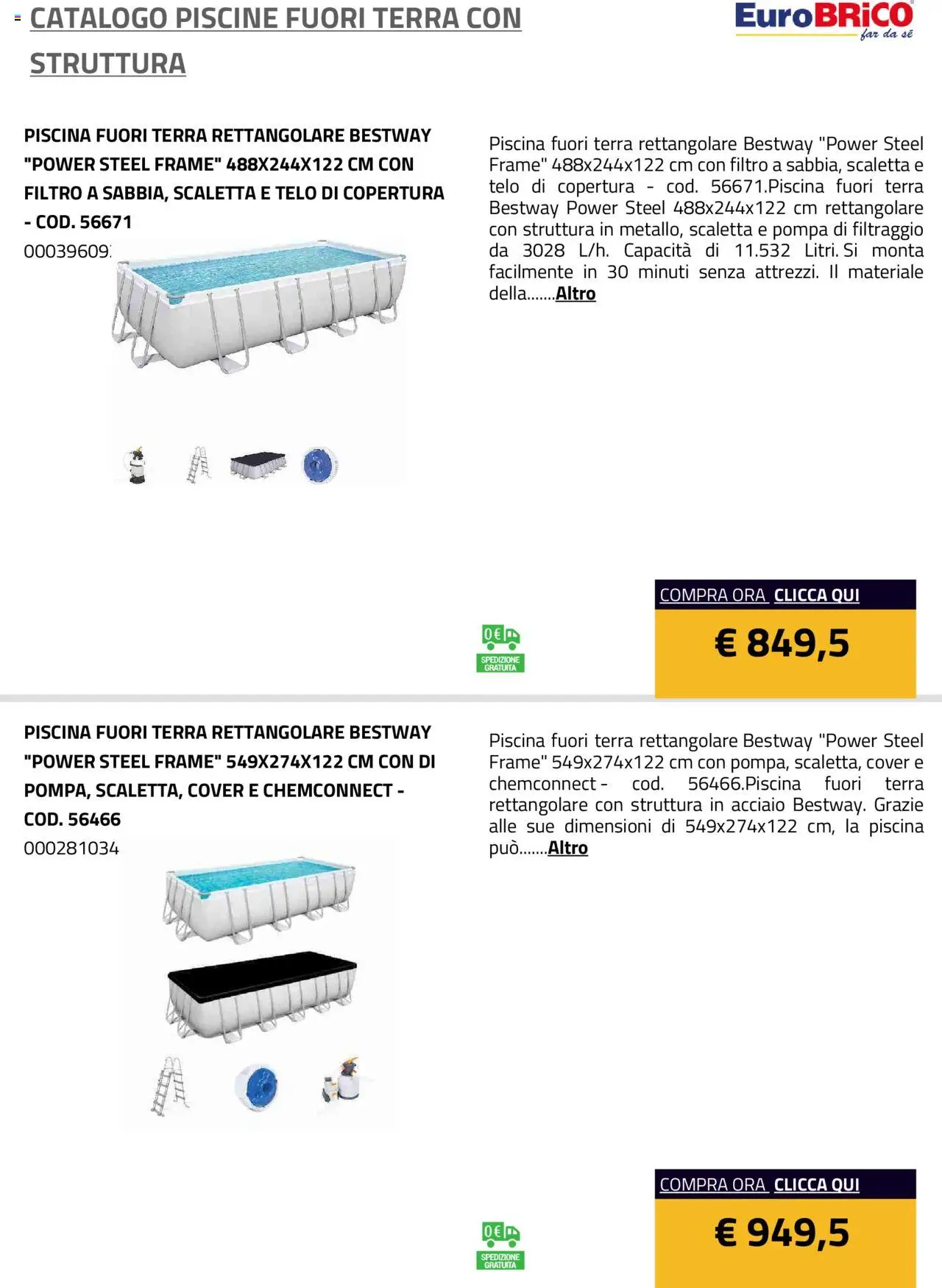 Volantino Eurobrico del 23.07.2025 | Pagina: 6 | Prodotti: Scaletta, Piscina, Terra