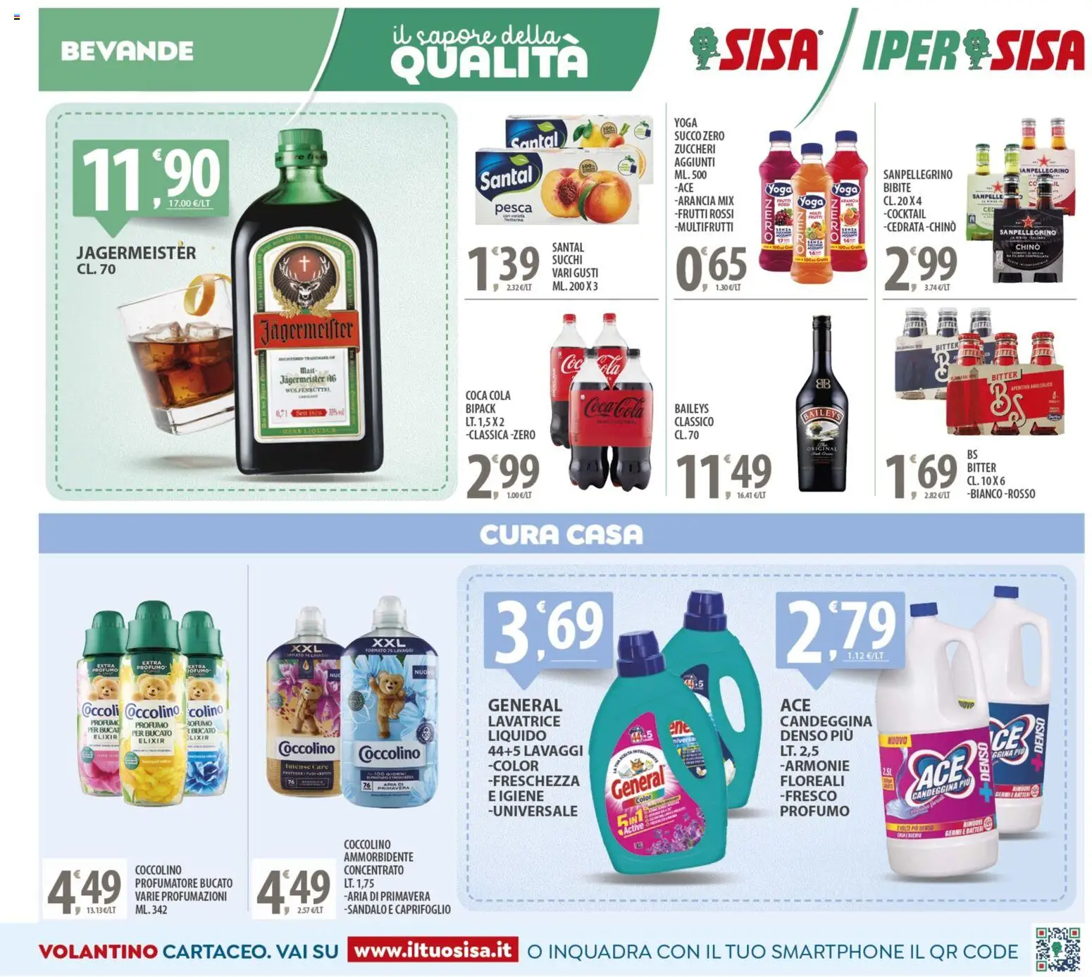 Volantino SISA del 04.11.2025 | Pagina: 11 | Prodotti: Ammorbidente, Pesca, Bibite, Cedrata