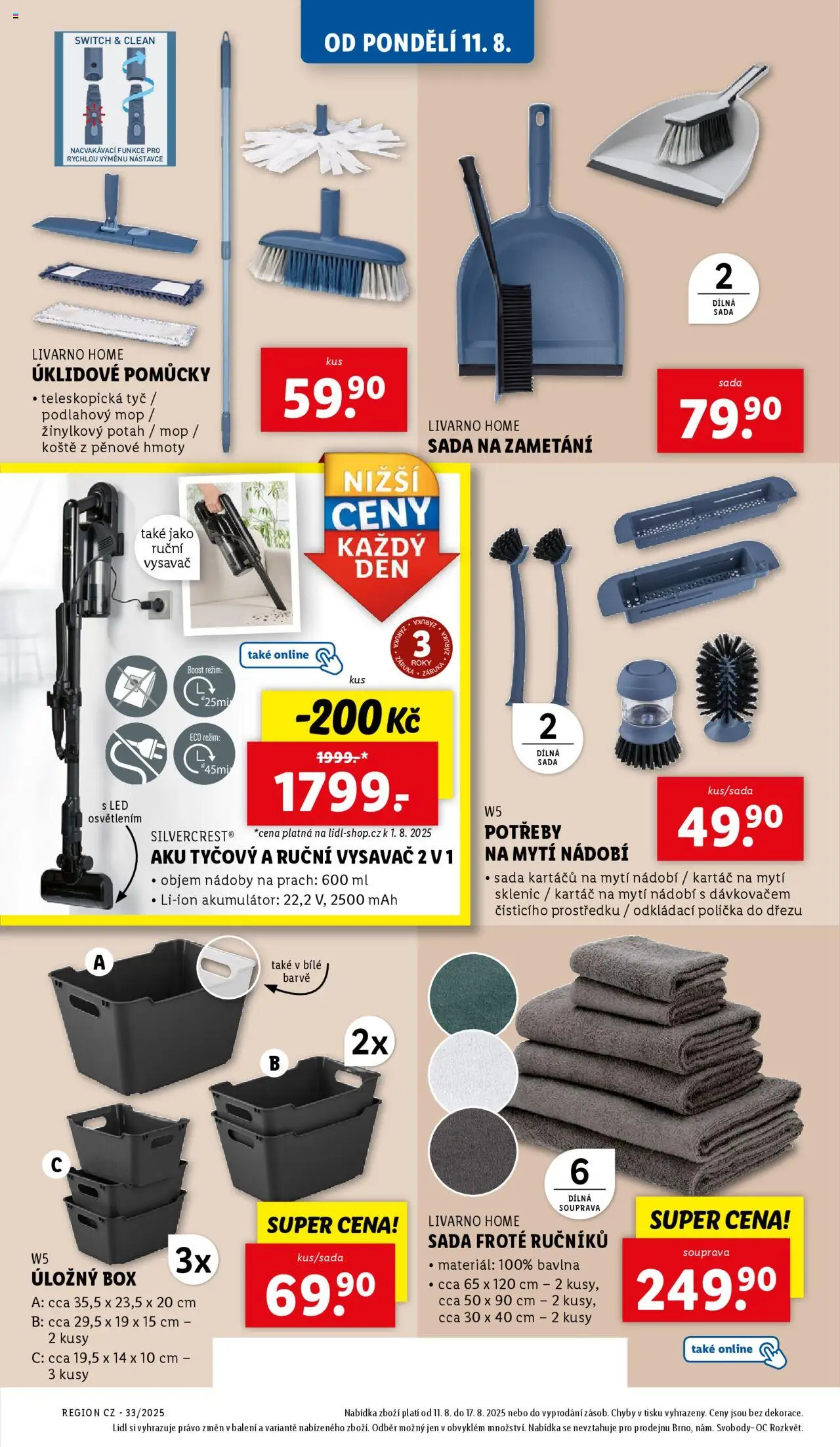 Lidl leták - Spotřební zboží od 11.08.2025 | Strana: 8 | Produkty: Polička, Úložný box, Vysavač, W5