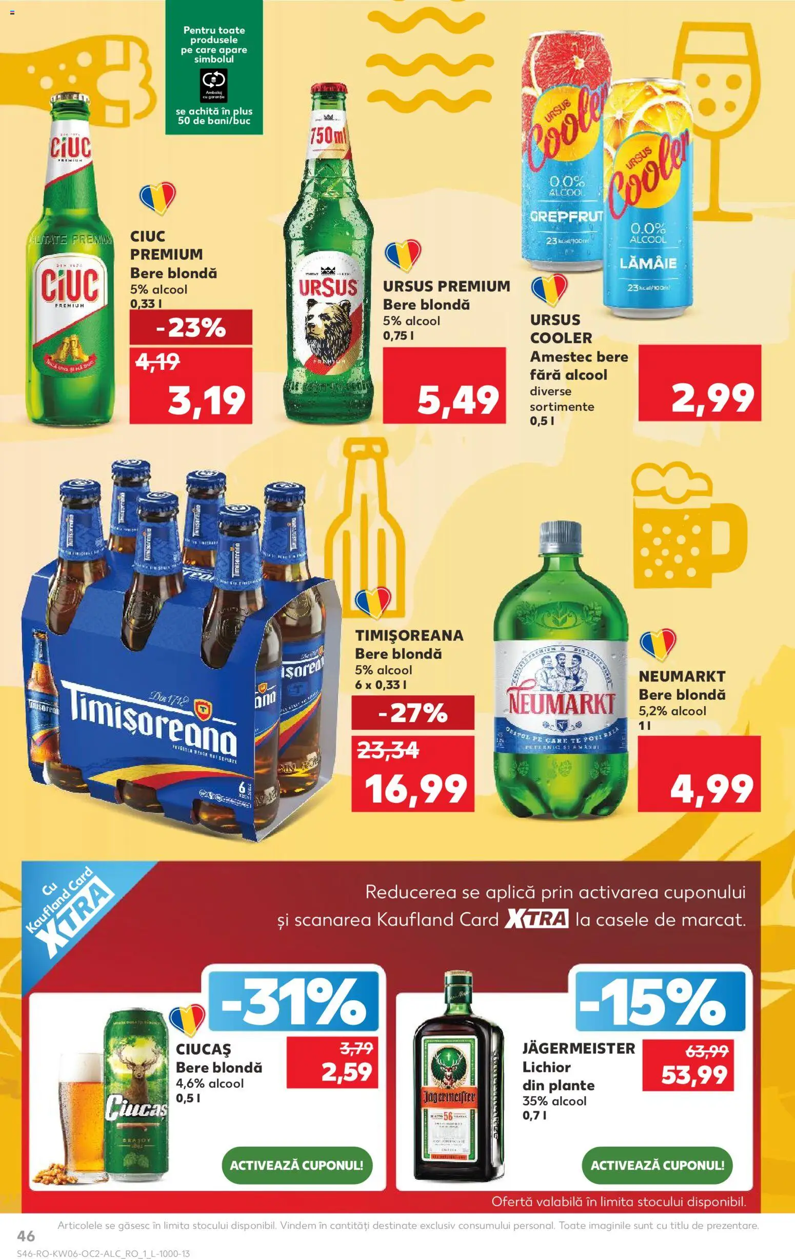 Noul catalog Kaufland – valabil de la 04.02.2026 | Pagină: 46 | Produse: Lichior, Bere, Grepfrut, Lămâie