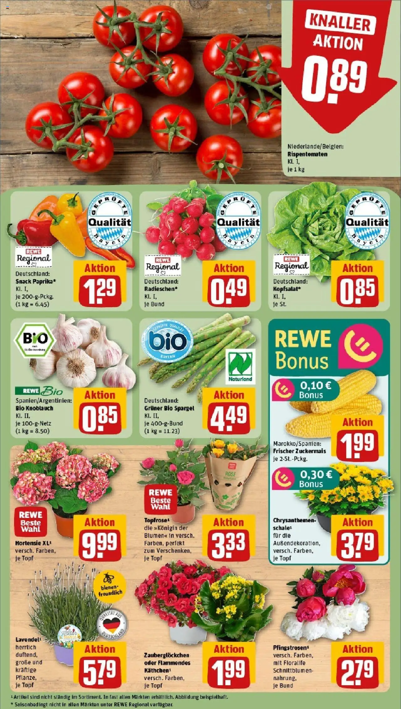 Rewe prospekt Massbach	 - gültig ab dem 08.06.2025 | Seite: 7 | Produkte: Hortensie, Blumen, Spargel, Knoblauch