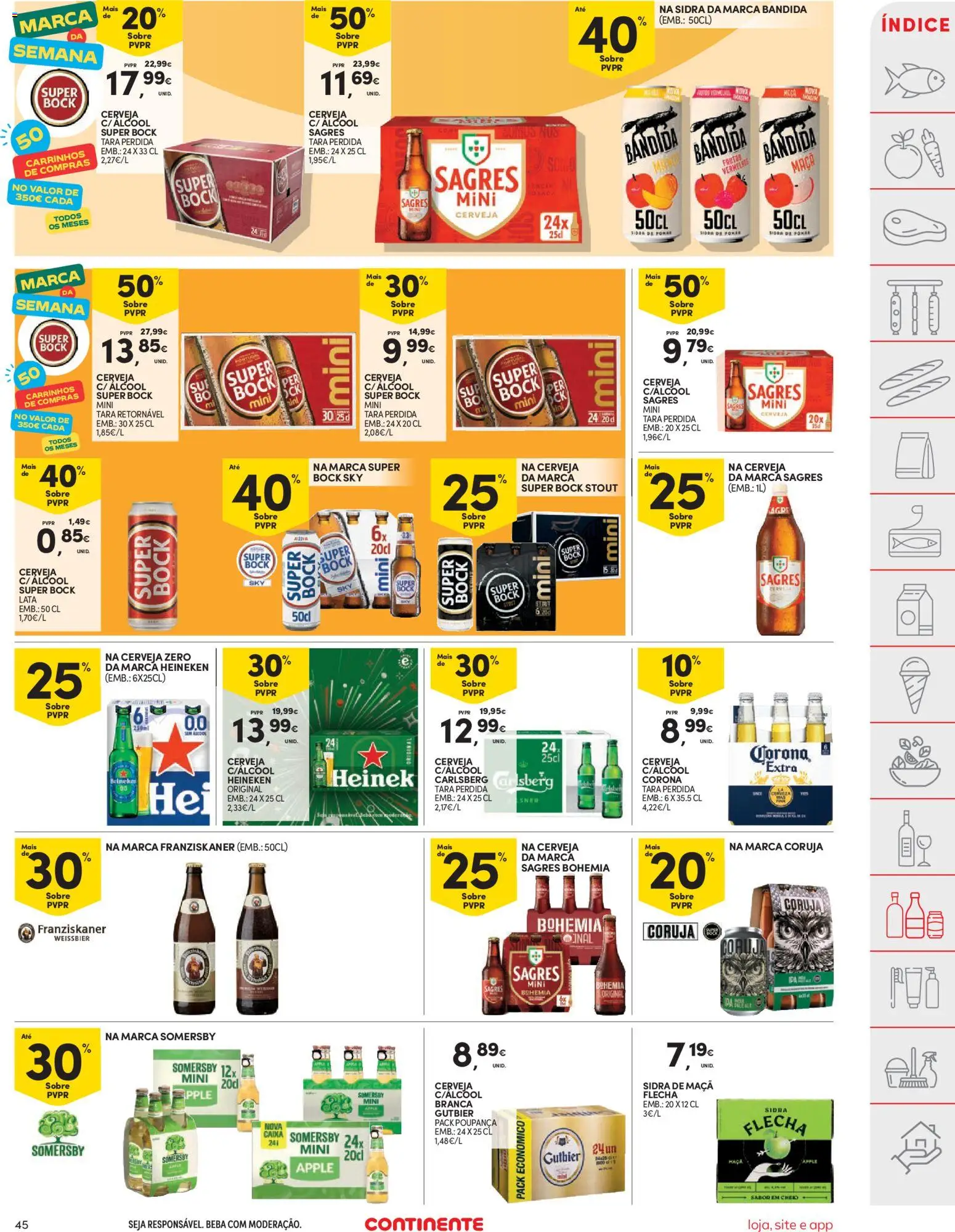 Continente folheto │ válido de 26.12.2025 | Página: 45 | Produtos: Super bock sky, Super bock, Maça, Somersby