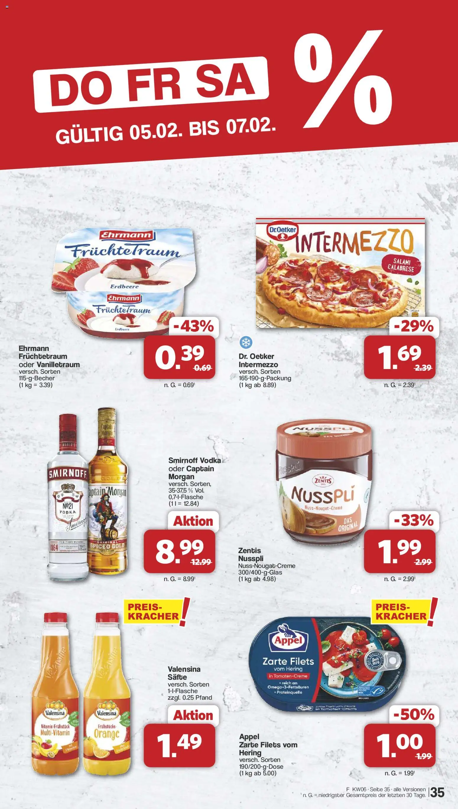 Famila Nordwest Prospekt 	 – gültig ab 02.02.2026 | Seite: 37 | Produkte: Tomaten, Smirnoff, Captain morgan, Salami