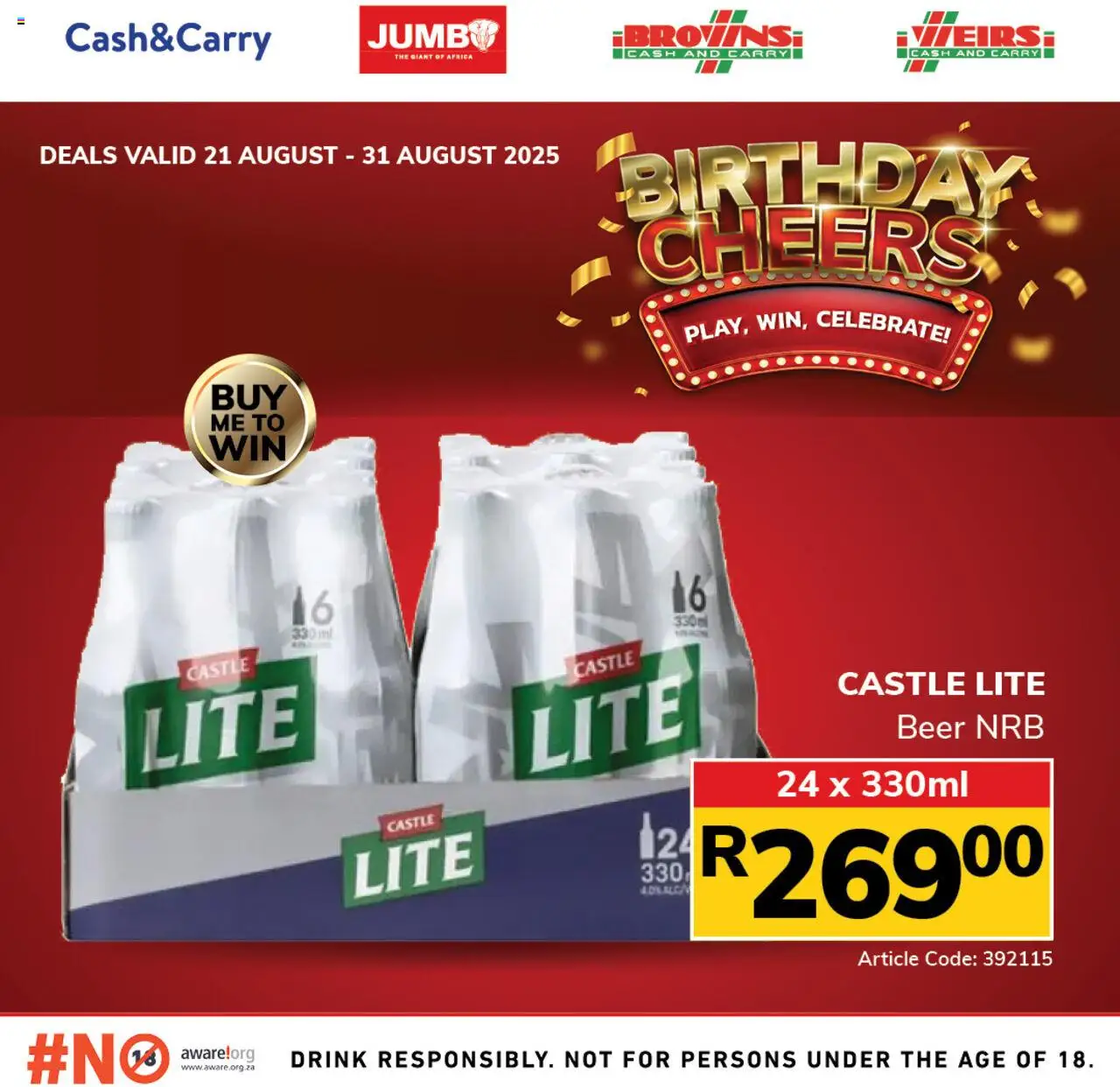 Jumbo Birthday Specials Beer and Cider │ valid from 21.08.2025 | Page: 6 | Products: Beer