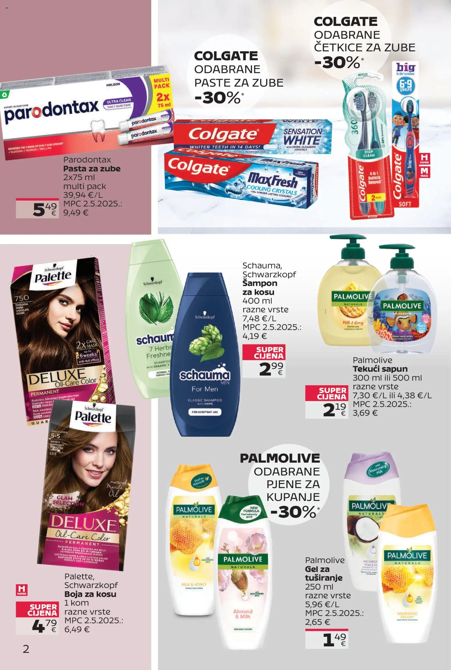 Tommy katalog | vrijedi od 23.03.2026 | Stranica: 2 | Proizvodi: Boja za kosu, Sapun, Pasta, Parodontax