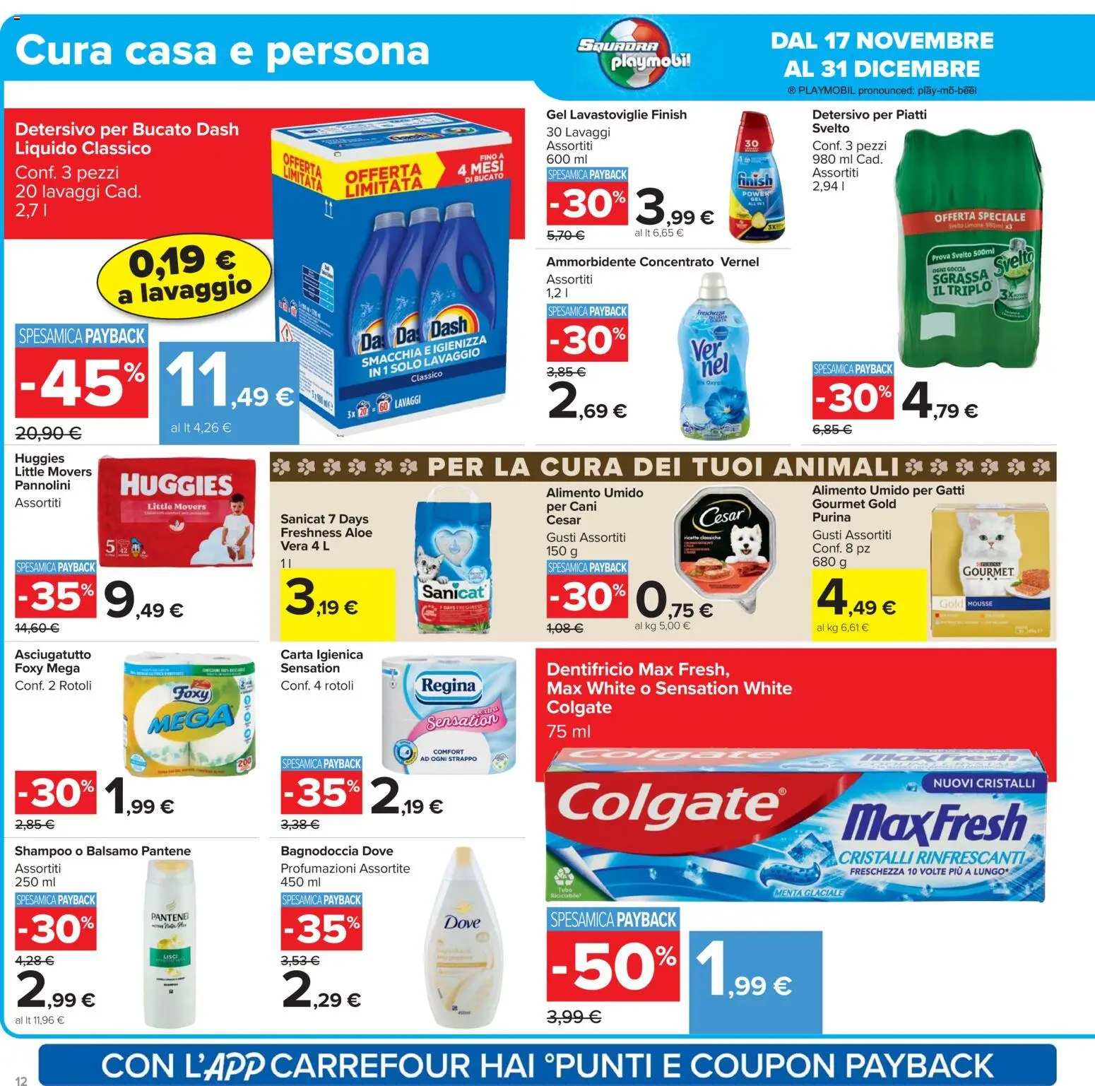 Volantino Carrefour del 02.12.2025 | Pagina: 12 | Prodotti: Dentifricio, Detersivo per piatti, Tubo, Asciugatutto
