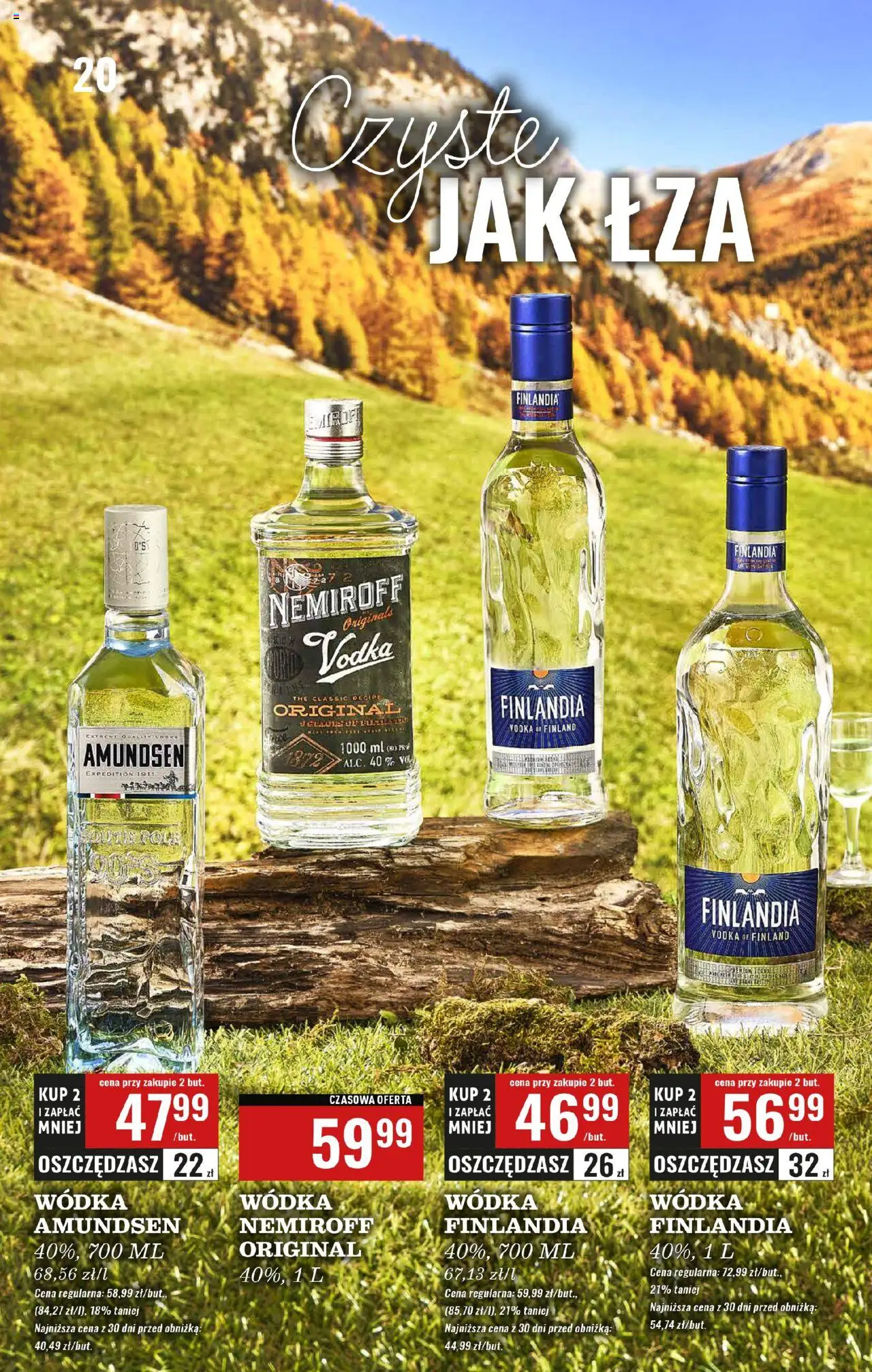 Biedronka gazetka - Czas na toast od 22.09.2025 | Strona: 20 | Produkty: Wódka finlandia, Vodka, Wódka