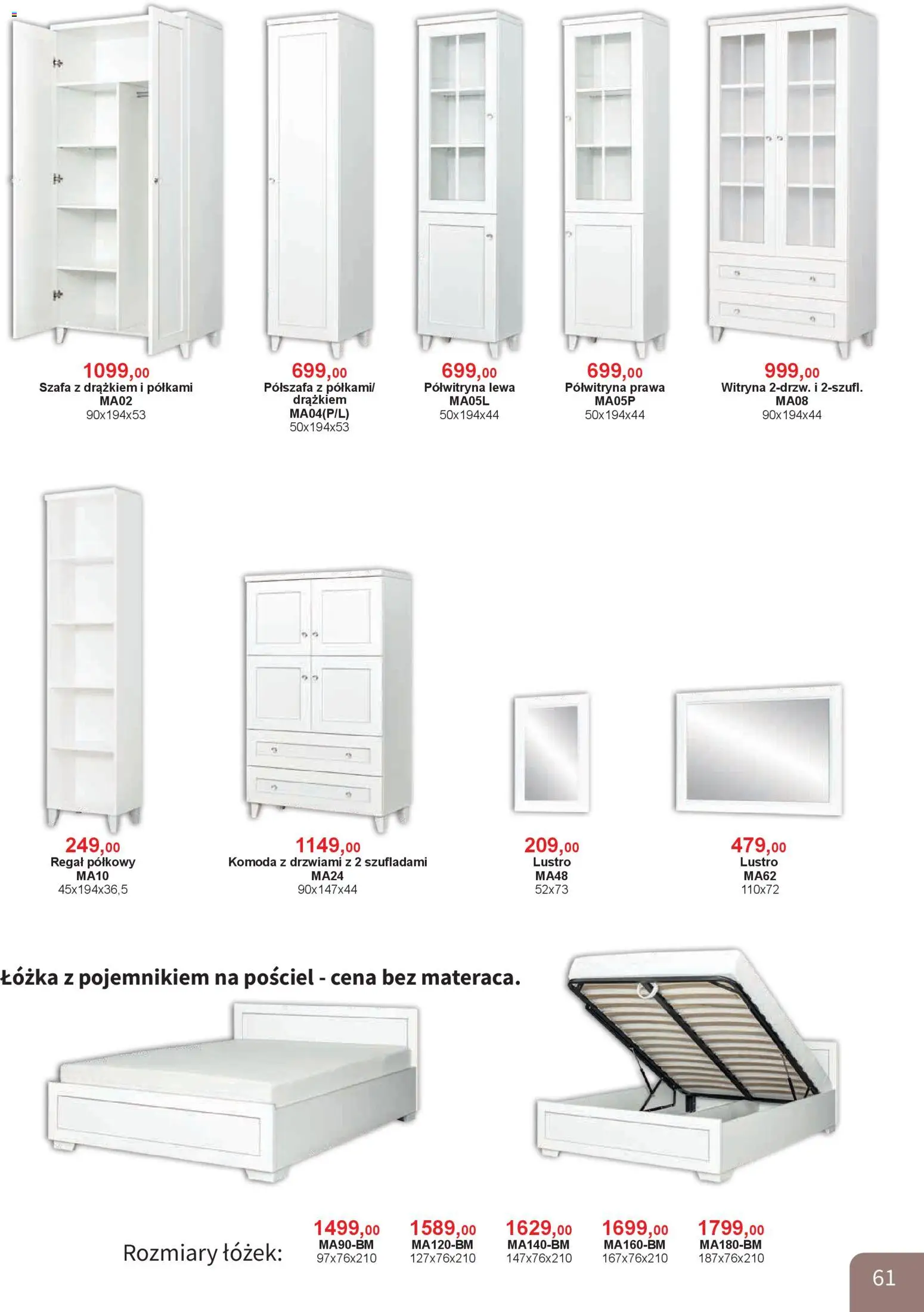 Bodzio Katalog od 01.01.2026 | Strona: 61 | Produkty: Komoda, Lustro, Witryna, Regał