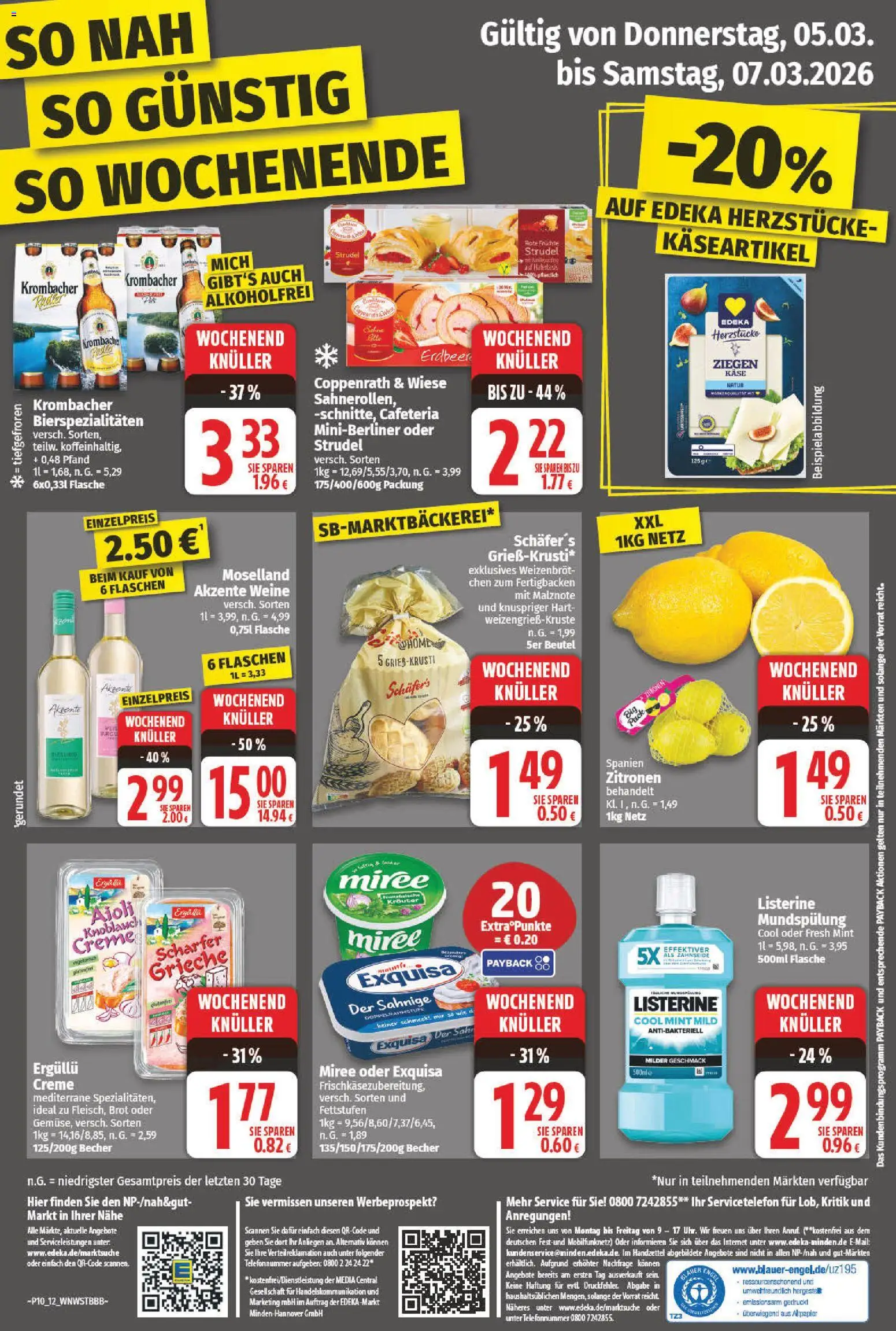 NP Discount Prospekt 	 – gültig ab 02.03.2026 | Seite: 12 | Produkte: Exquisa, Krombacher, Brot, Listerine