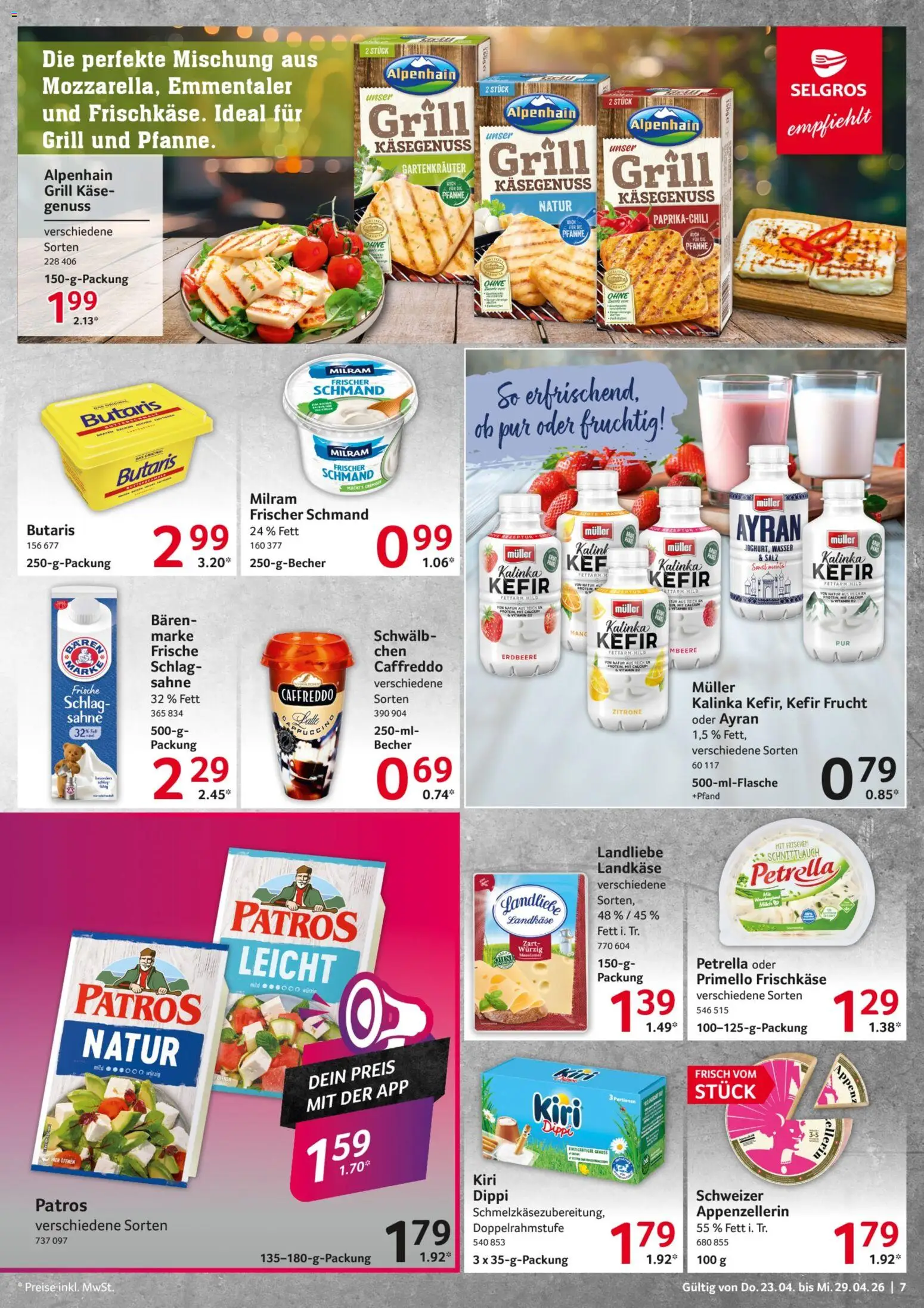Selgros Prospekt 	 – gültig ab 23.04.2026 | Seite: 7 | Produkte: Kefir, Zitrone, Sahne, Frischkase