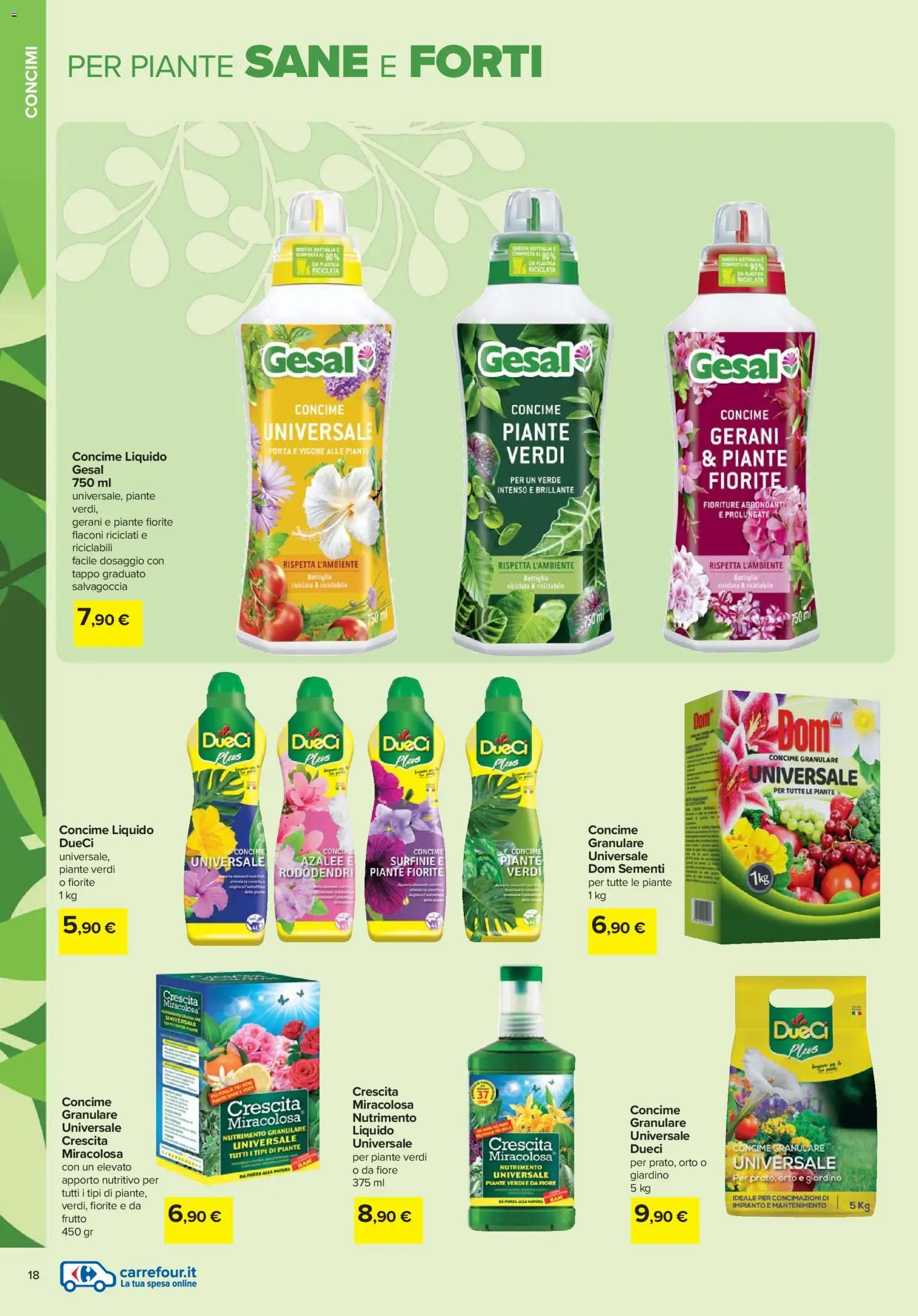 Volantino Carrefour del 19.02.2026 | Pagina: 18 | Prodotti: Concime, Gerani, Bottiglia