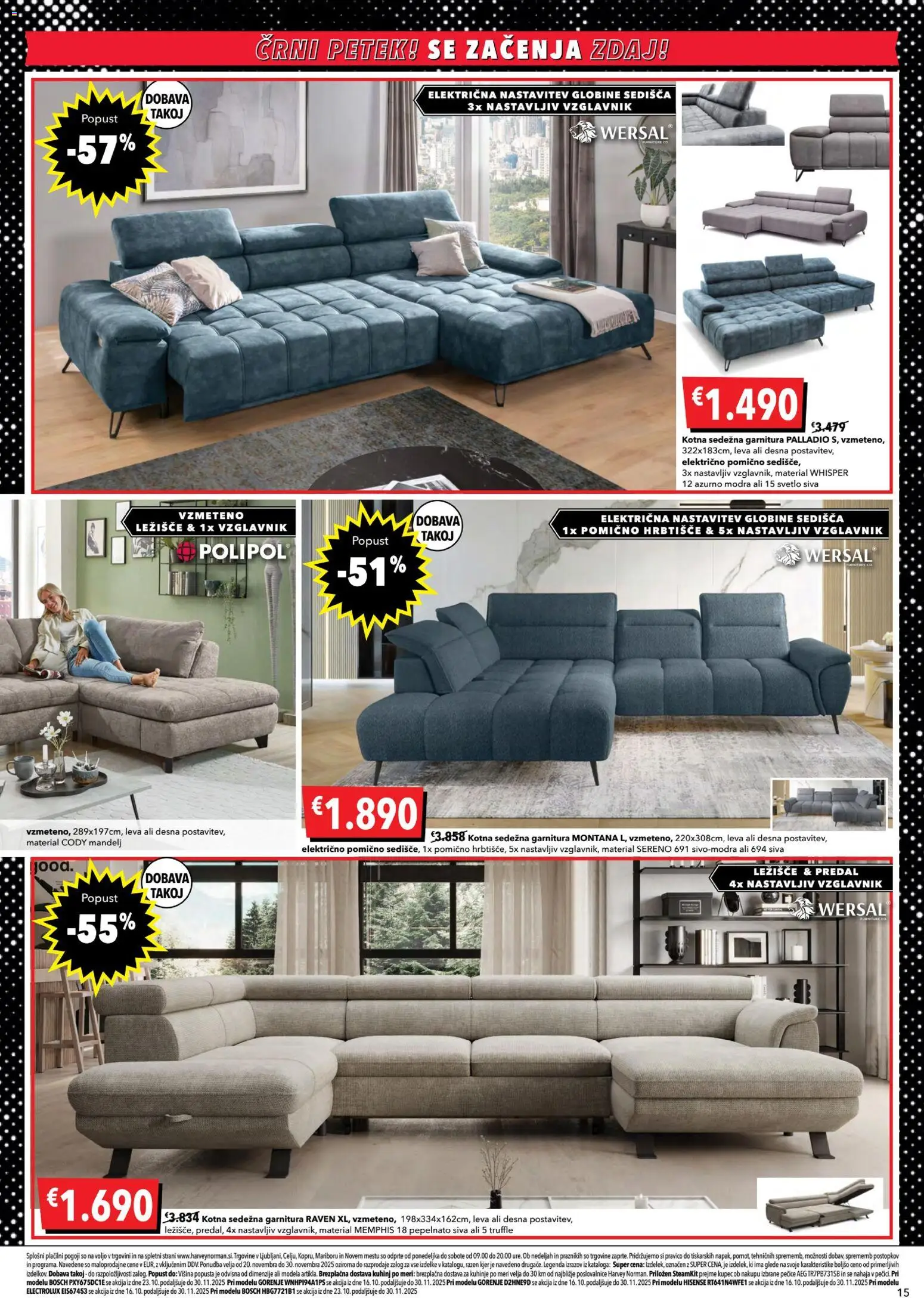 Novi Harvey Norman katalog ponudbe – veljaven od 20.11.2025 | Stran: 15 | Izdelki: Vzglavnik, Ležišče, Sedezna garnitura