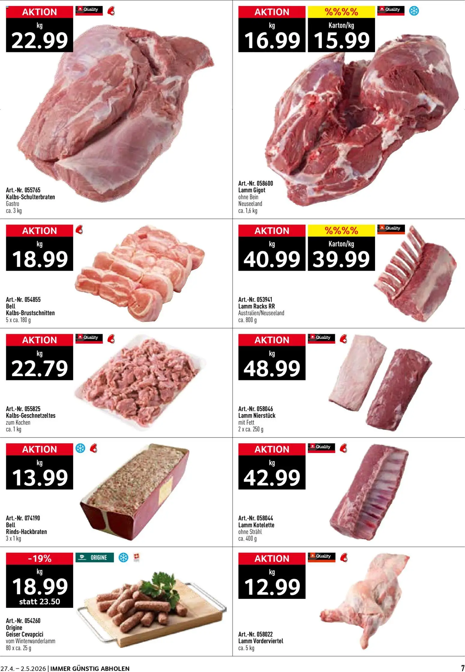 Prodega aktionen – gültig ab 27.04.2026 | Seite: 7 | Produkte: Cevapcici