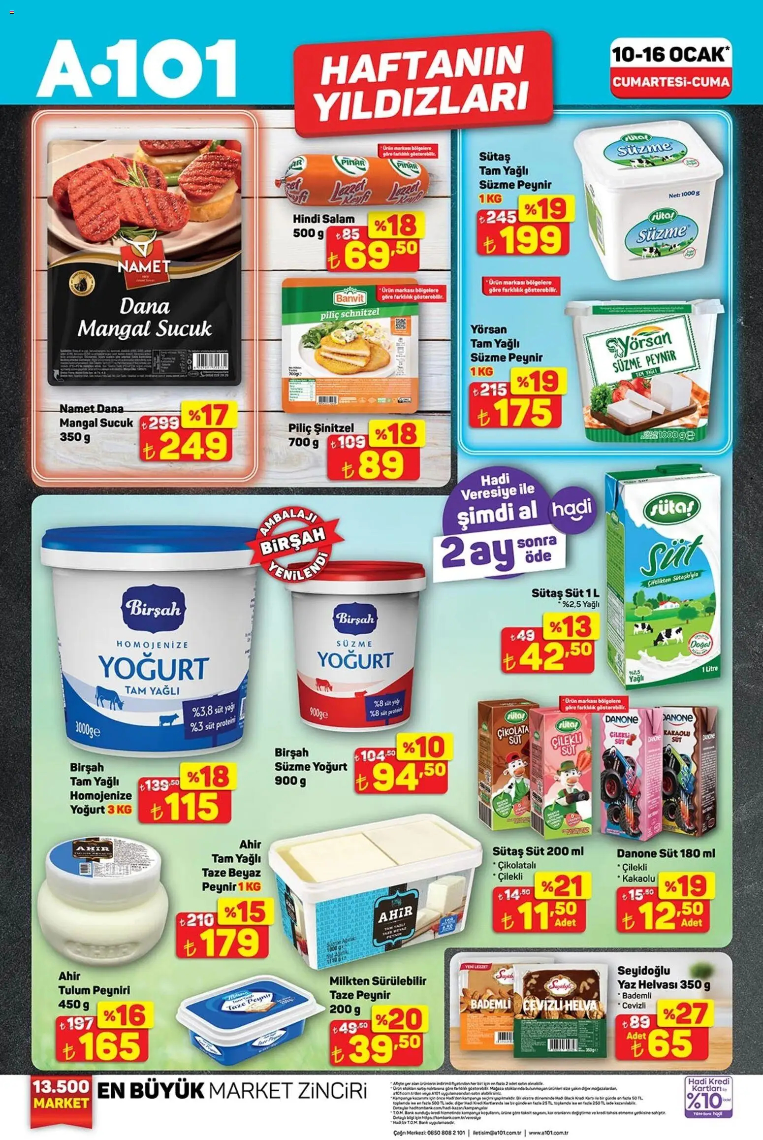 A101 Katalog - 10.01.2026 tarihinden itibaren geçerlidir | Sayfa: 2 | Ürünler: Tulum, Süzme peynir, Piliç, Sucuk