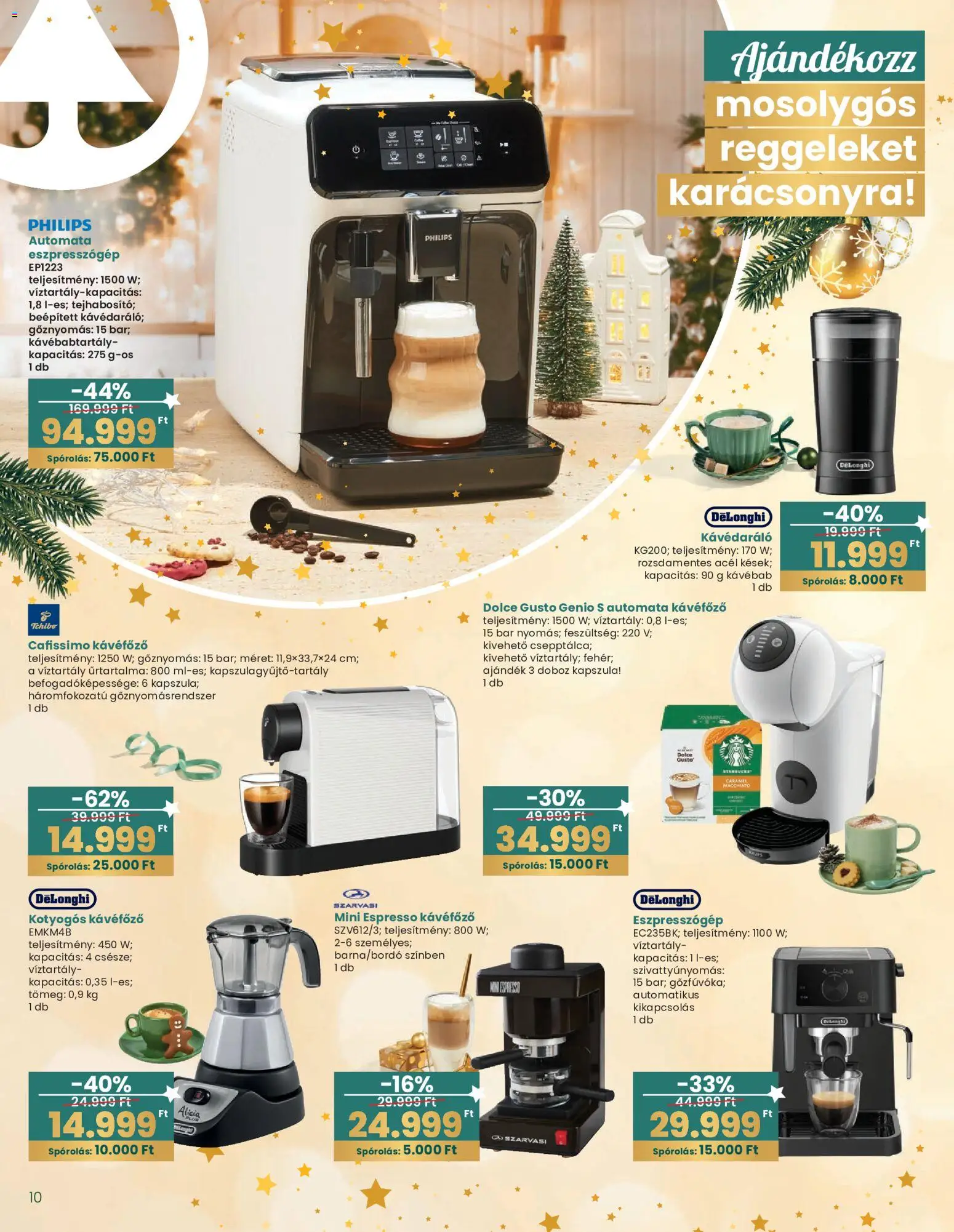 Interspar akciós ujság - amely érvényes a következő dátumtól: 20.12.2025 | Oldal: 10 | Termékek: Dolce Gusto, Kávédaráló, Cafissimo, Doboz