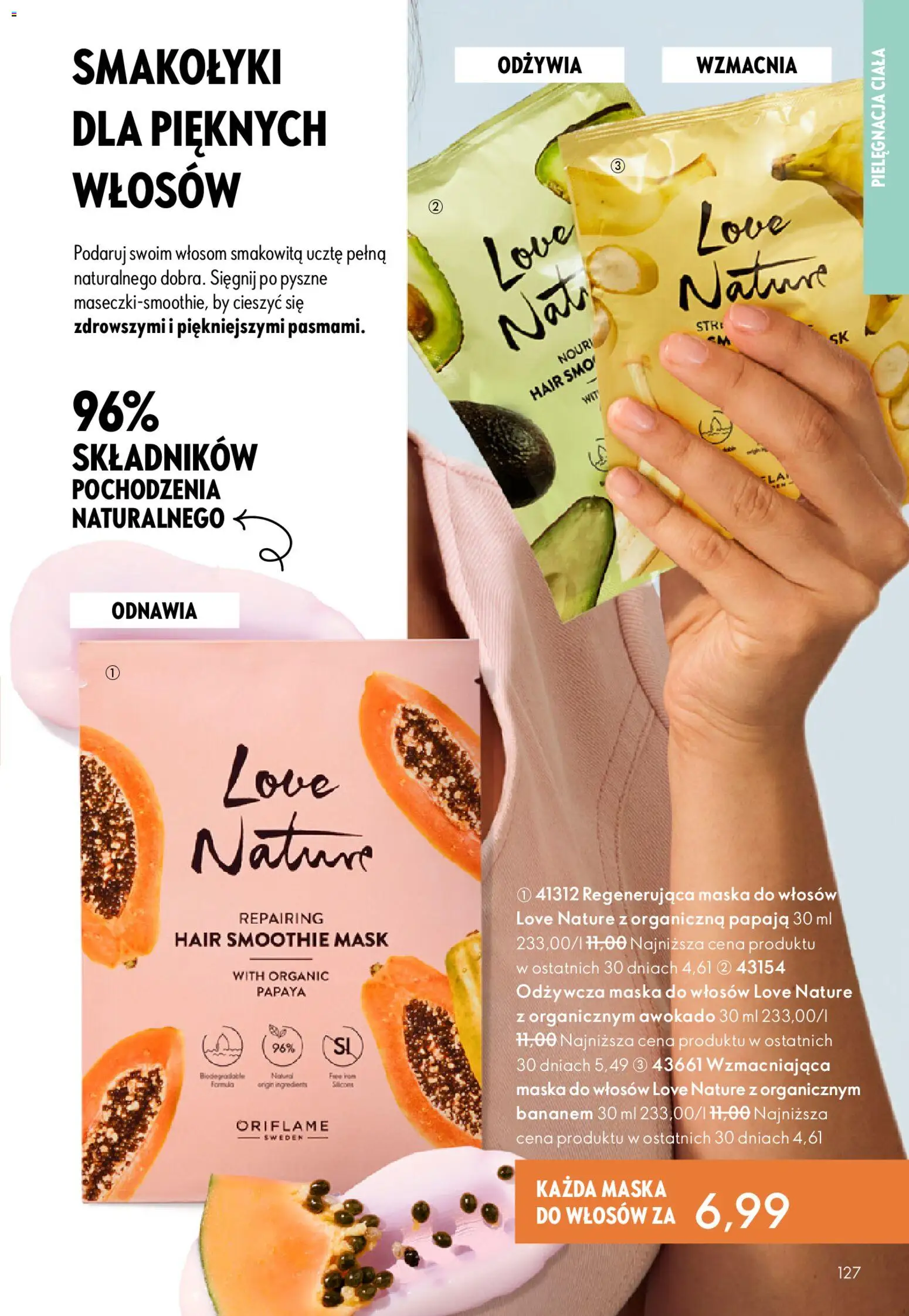 Oriflame Katalog 1 2026 od 24.12.2025 | Strona: 127 | Produkty: Smoothie, Papaja, Maska do włosów, Awokado