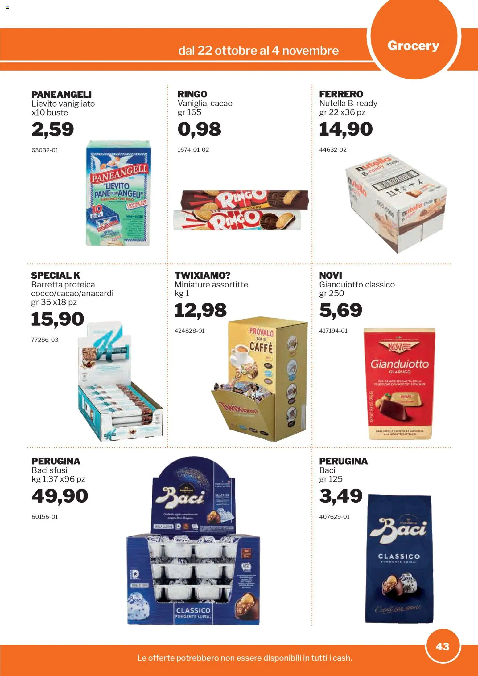 Volantino Sogegross del 22.10.2025 | Pagina: 43 | Prodotti: Caffè, Nutella, Barretta, Cacao