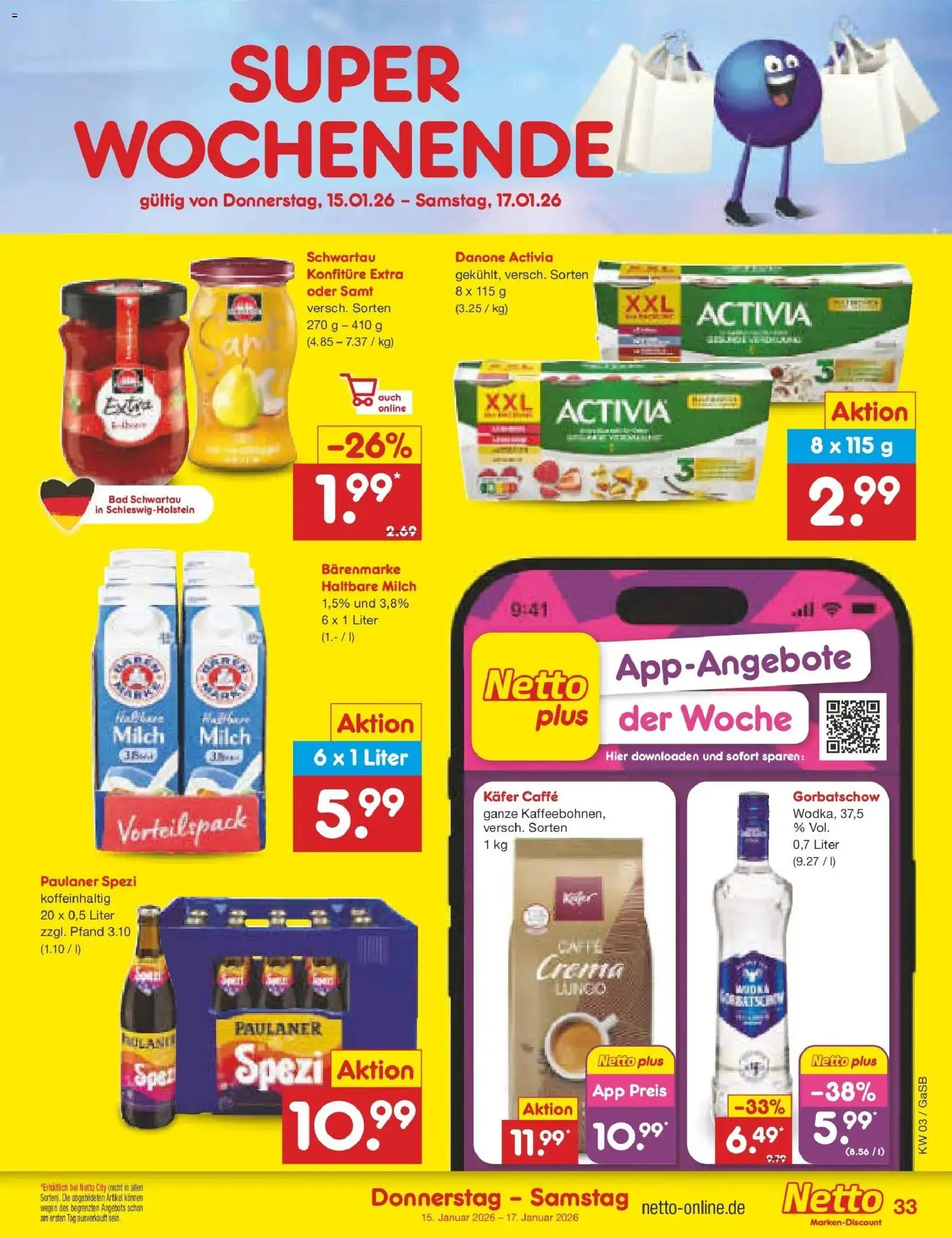 Netto Marken-Discount prospekt Bremen-Lesum	 – gültig ab 12.01.2026 | Seite: 43 | Produkte: Activia, Danone activia, Milch, Bad