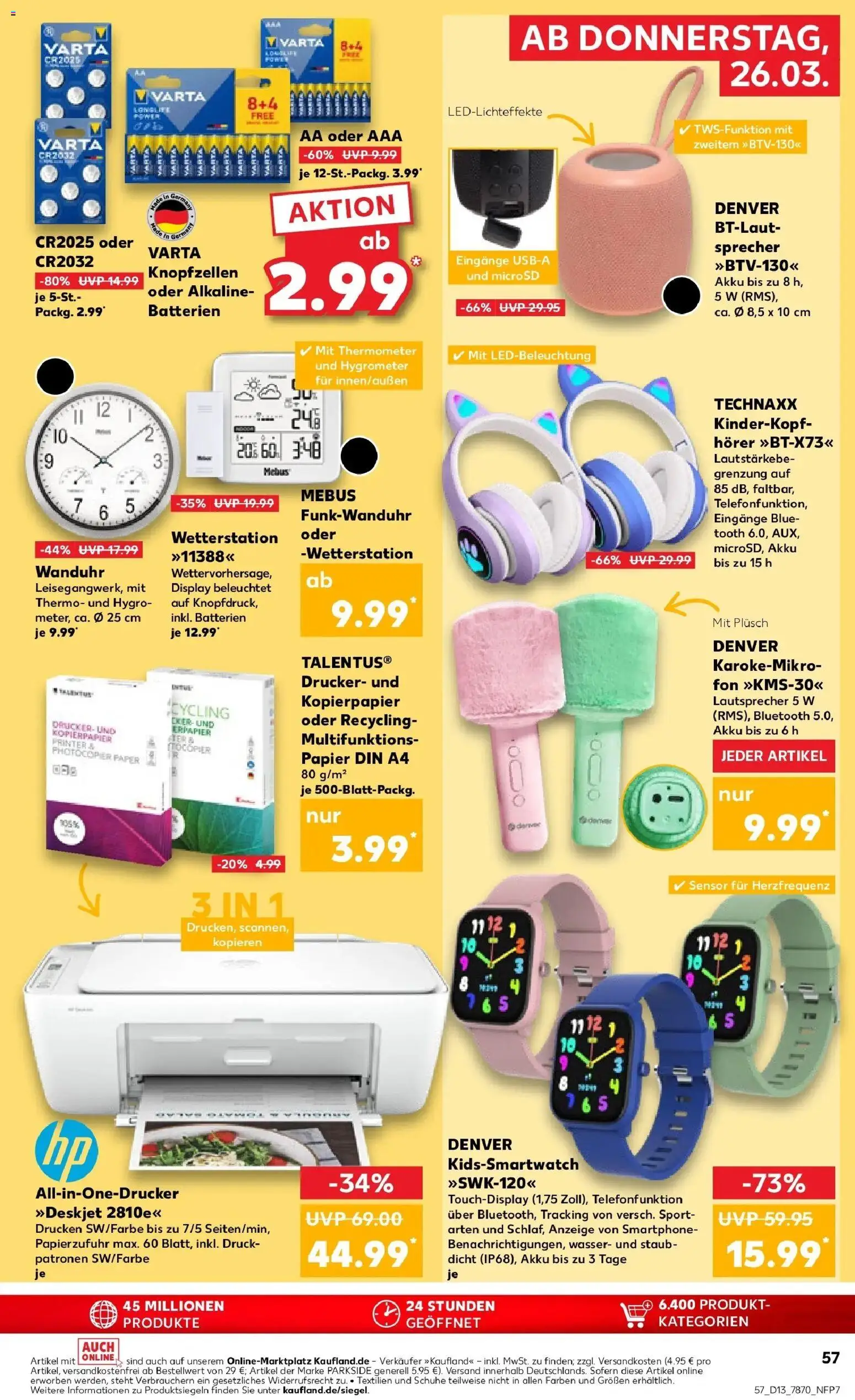 Kaufland Prospekt Alzey	 – gültig ab 26.03.2026 | Seite: 57 | Produkte: Wetterstation, HP, Lautsprecher, Batterien