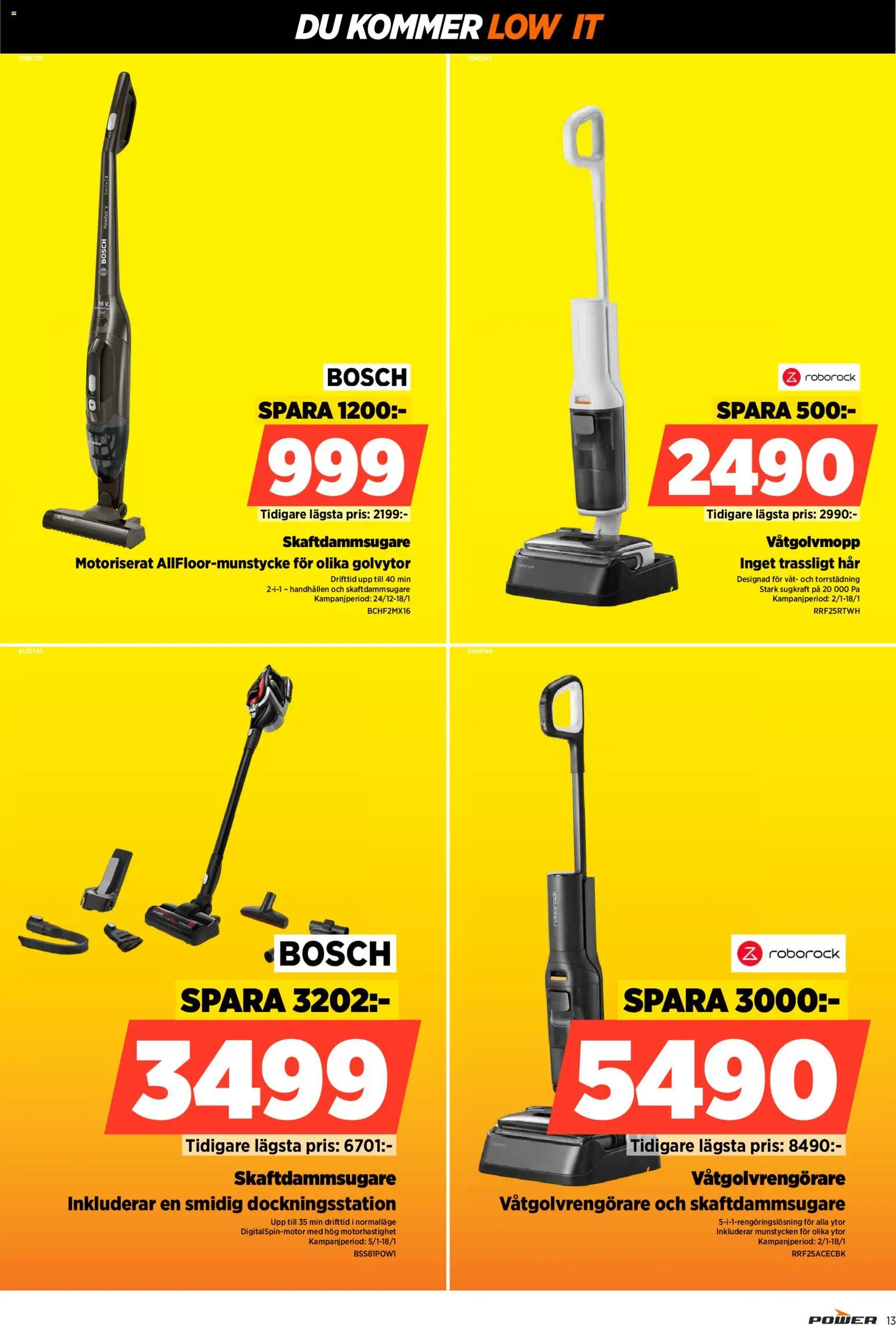Power reklamblad aktuell från 12.01.2026 | Sida: 13 | Produkter: Skaftdammsugare