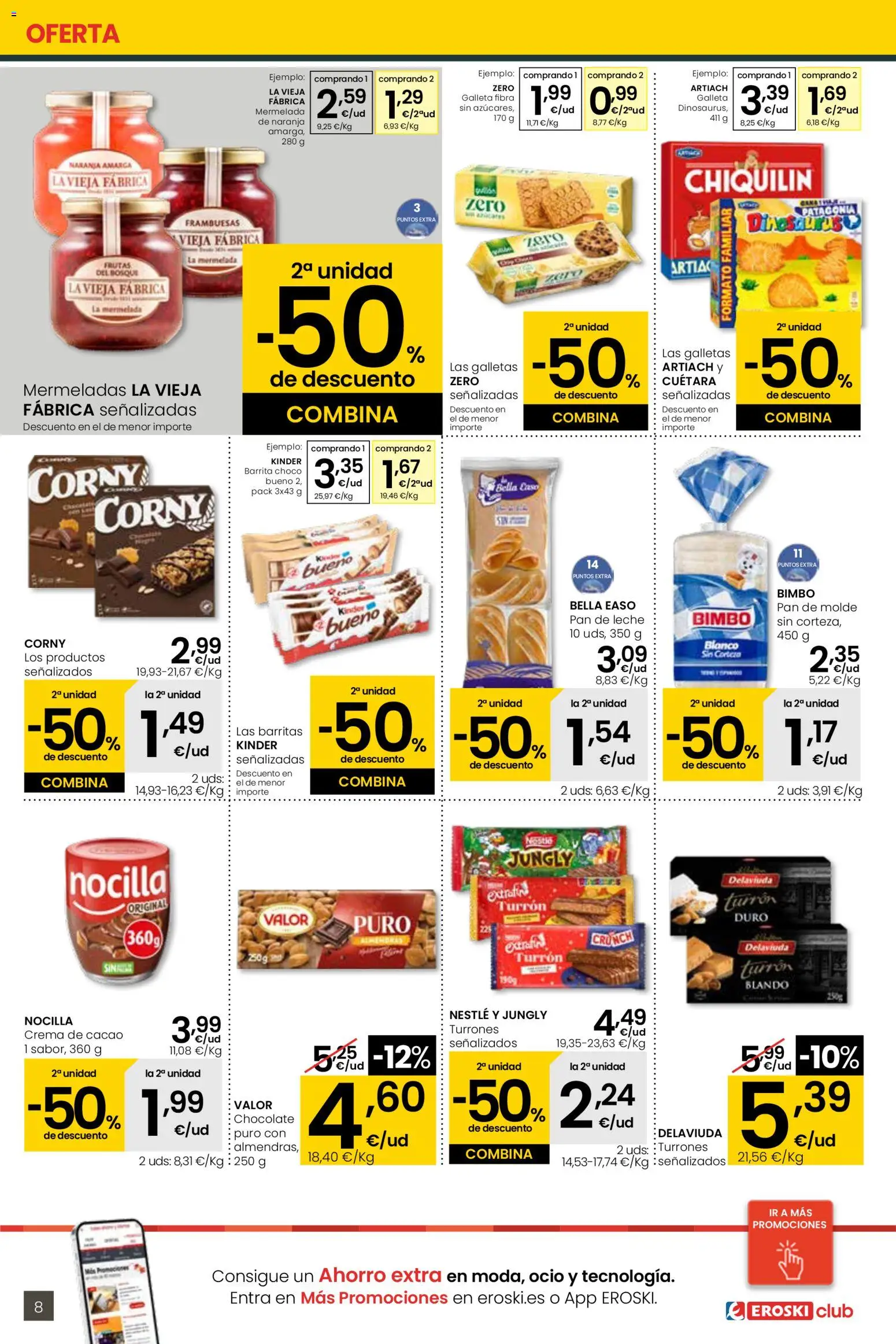 Eroski - City │ válido desde el 30.10.2025 | Página: 8 | Productos: Chocolate, Galletas, Pan de leche, Φρυγανιές σικάλεως