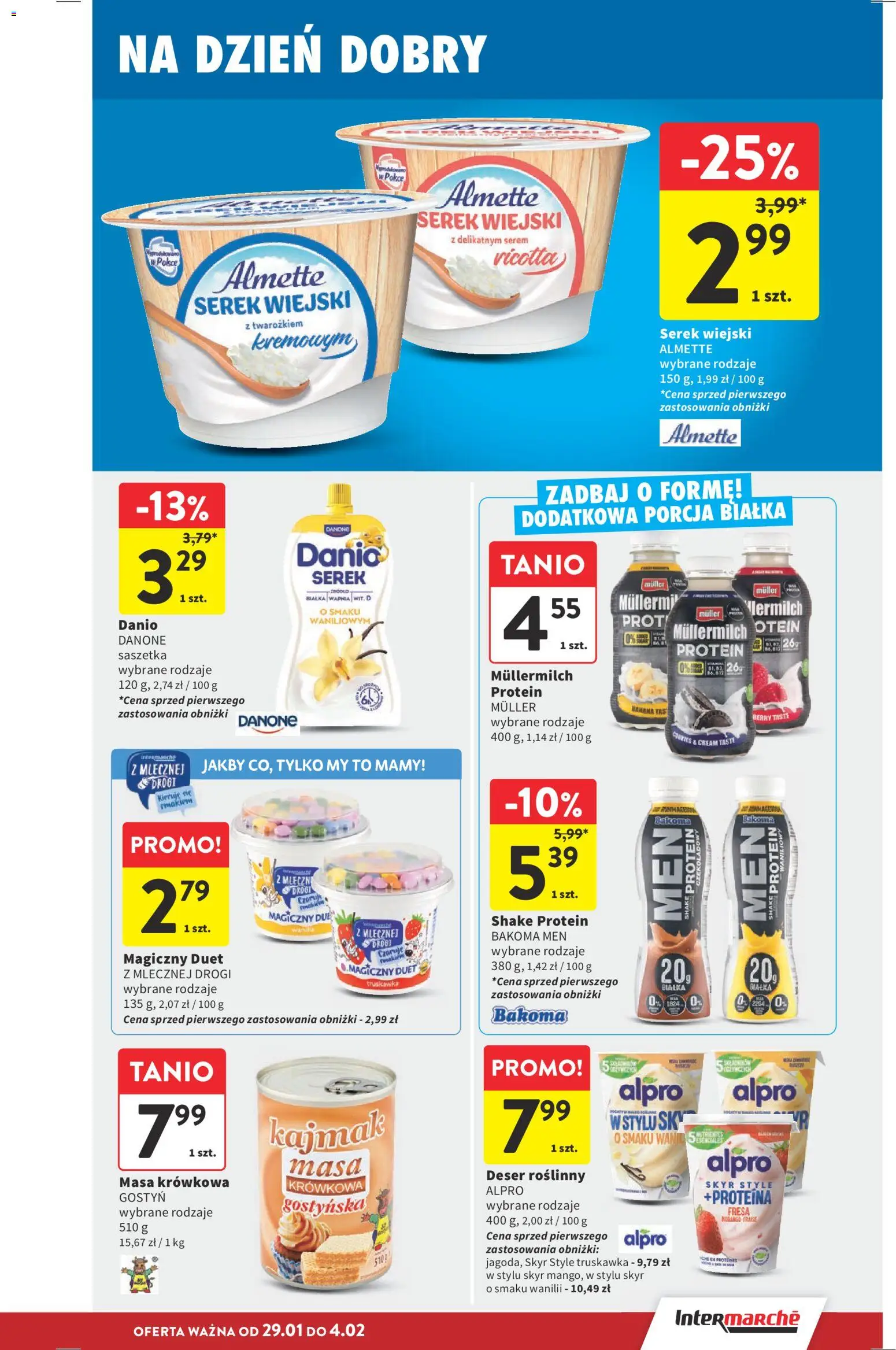 Intermarche Gazetka od 29.01.2026 | Strona: 23 | Produkty: Serek, Serek wiejski, Ricotta, Skyr