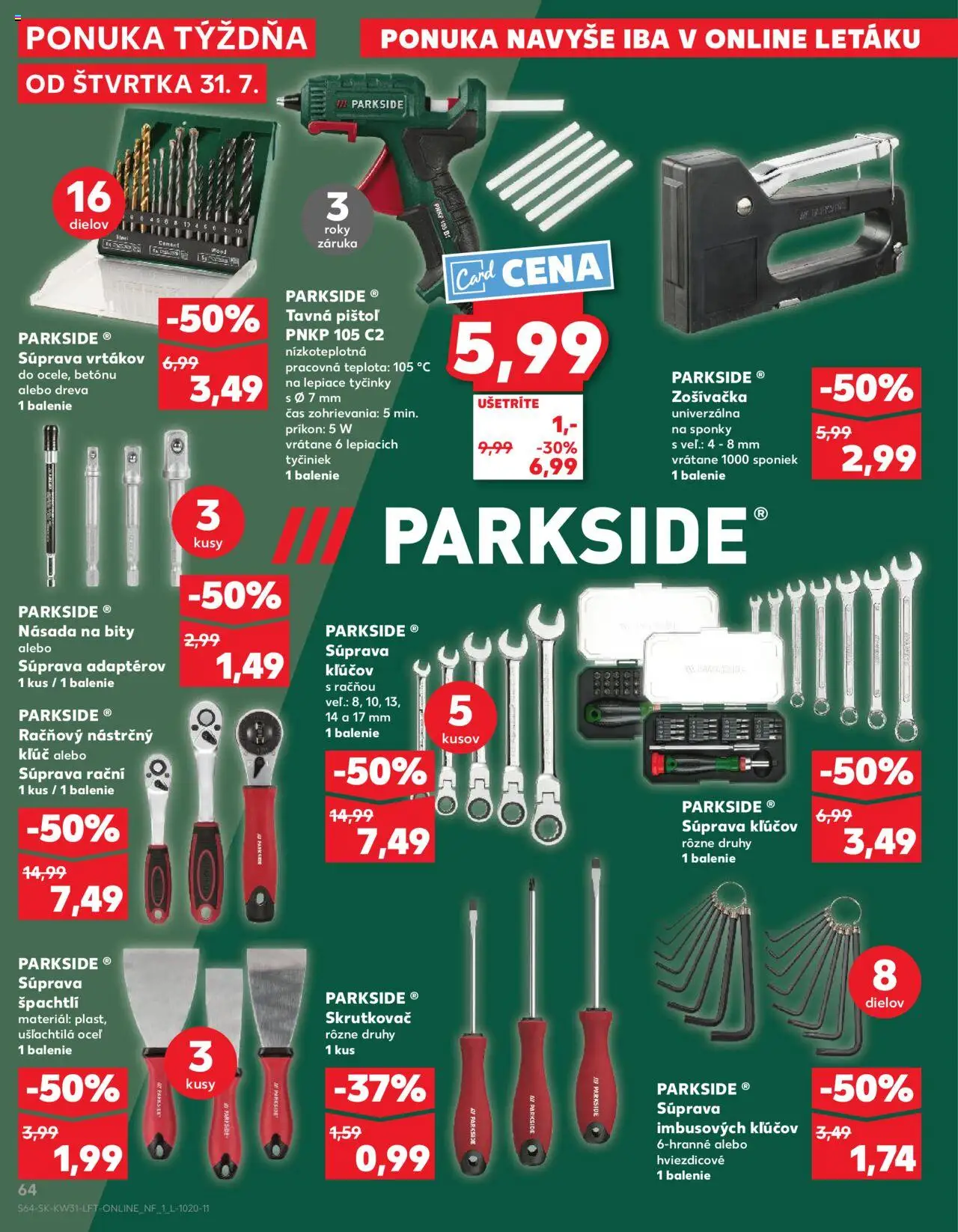 Kaufland Dubnica Nad Váhom │ platný od 31.07.2025 | Strana: 64 | Produkty: Skrutkovač, Parkside