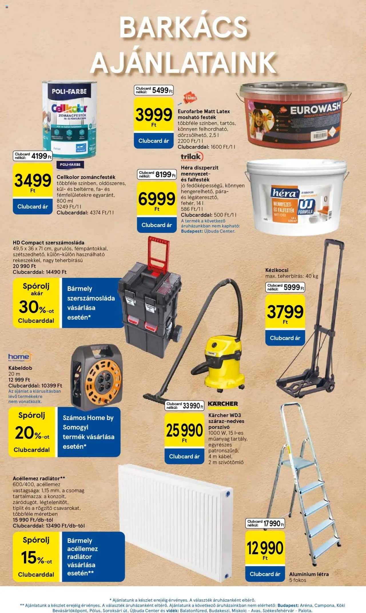 Tesco akciós ujság - amely érvényes a következő dátumtól: 14.08.2025 | Oldal: 15 | Termékek: Porszívó, Radiátor, Létra, Festék
