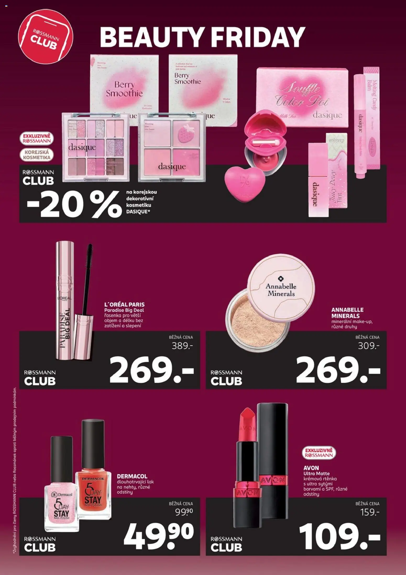 Rossmann Black Friday od 28.11.2025 | Strana: 2 | Produkty: Makeup, Smoothie, Řasenka, Annabelle Minerals